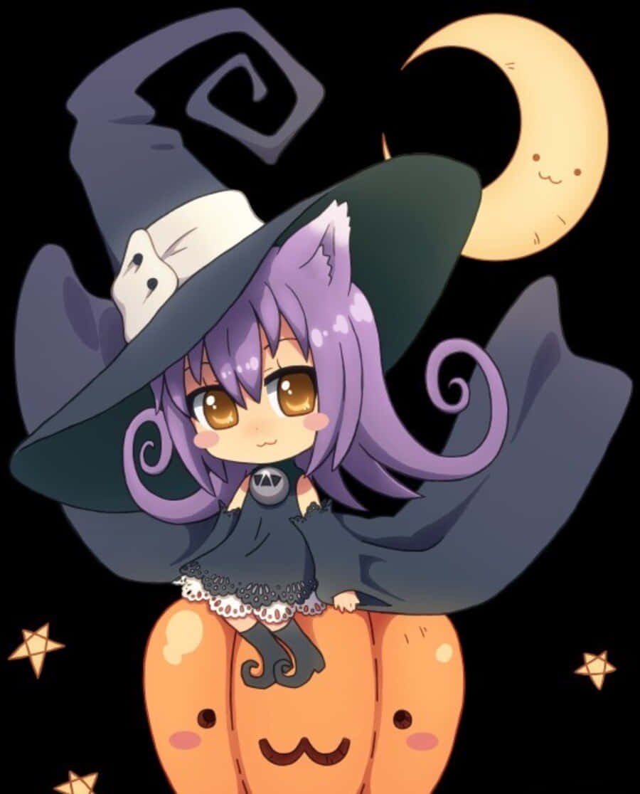 Blair, Soul Eater, chibi witch, SD Phone Wallpaper