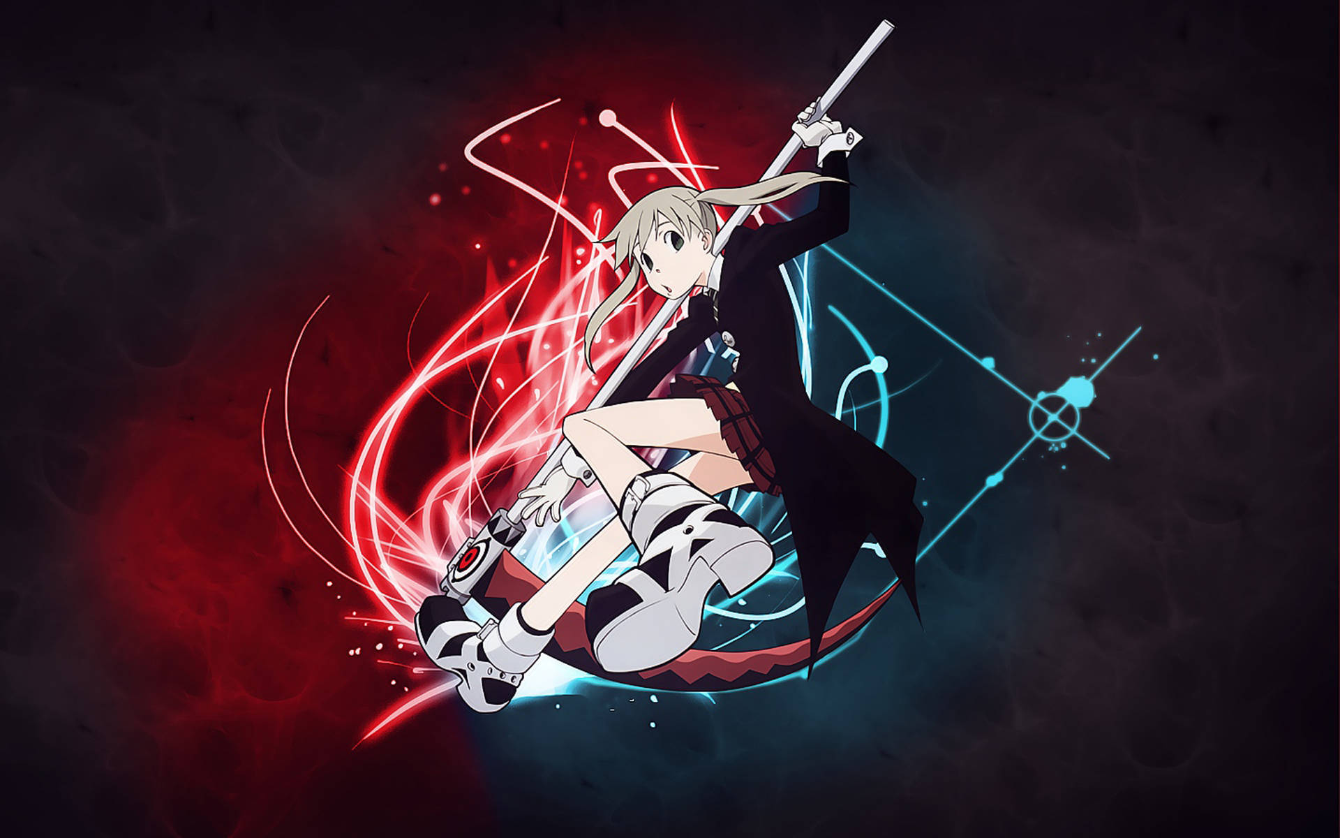 Two Star Soul Eater Characters, blonde hair, glowing sword, Full HD Desktop Wallpaper