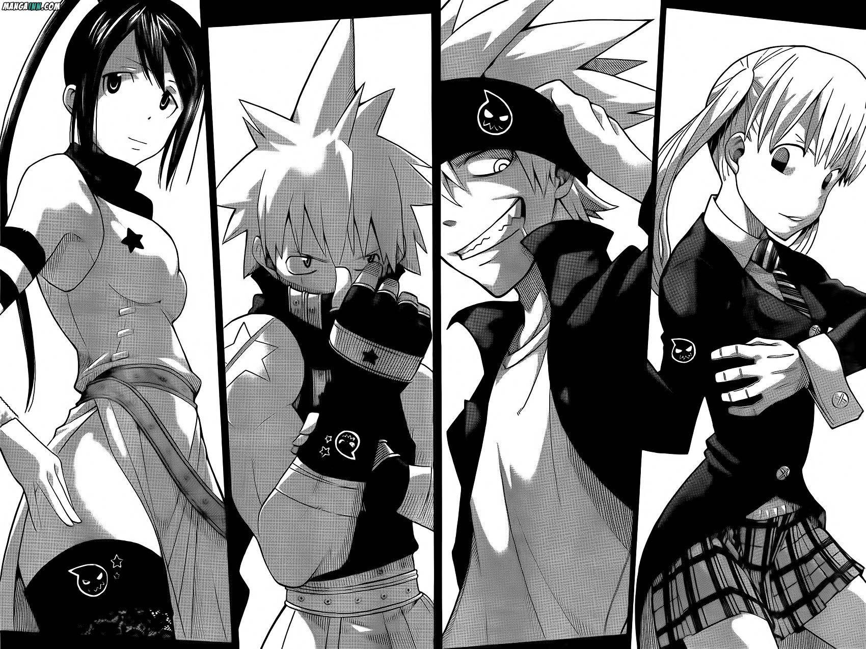 Soul Eater Characters, manga, black and white, HD Desktop Wallpaper