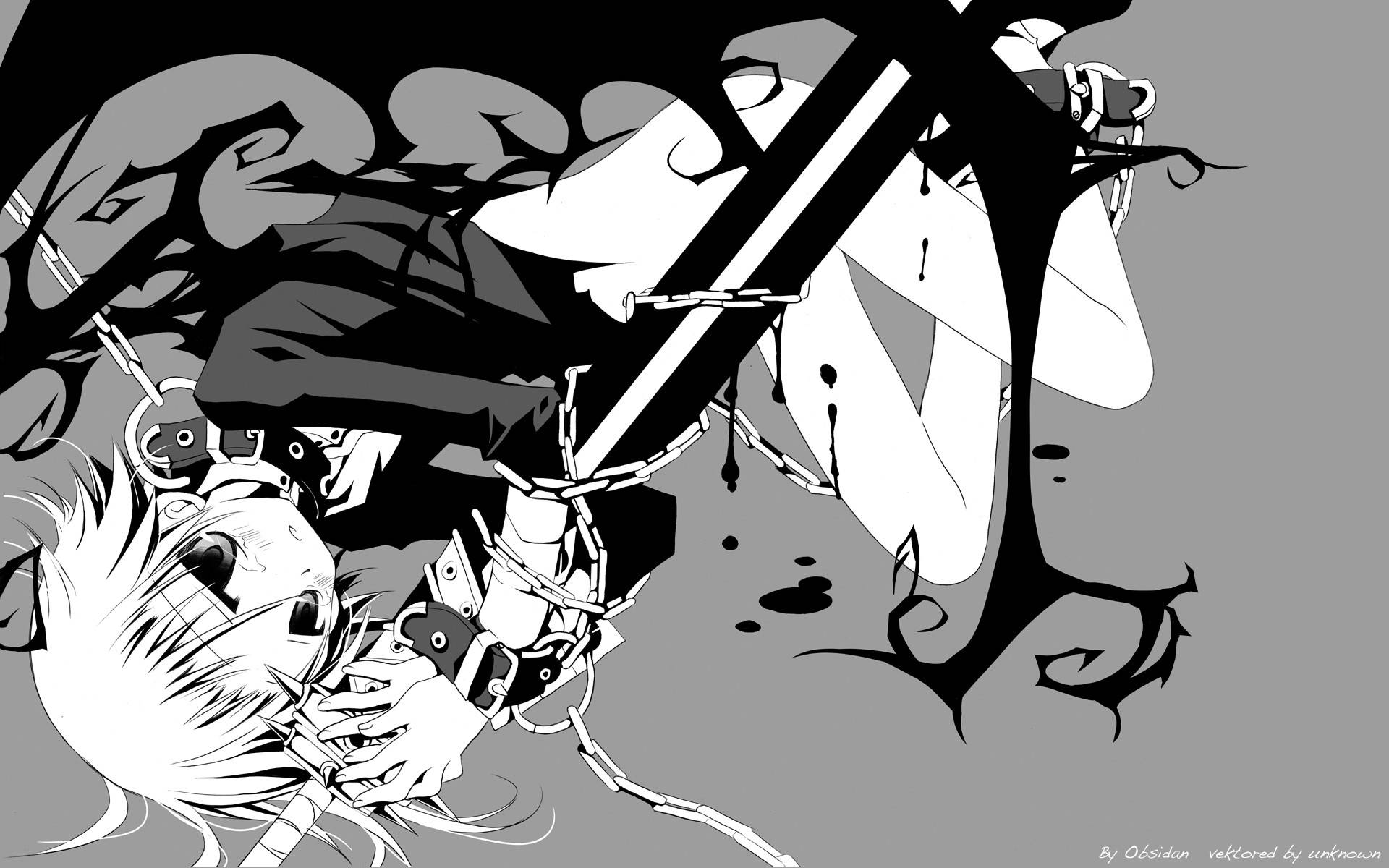 Soul Eater Characters, battle stance, black and white illustration, Full HD Desktop Wallpaper