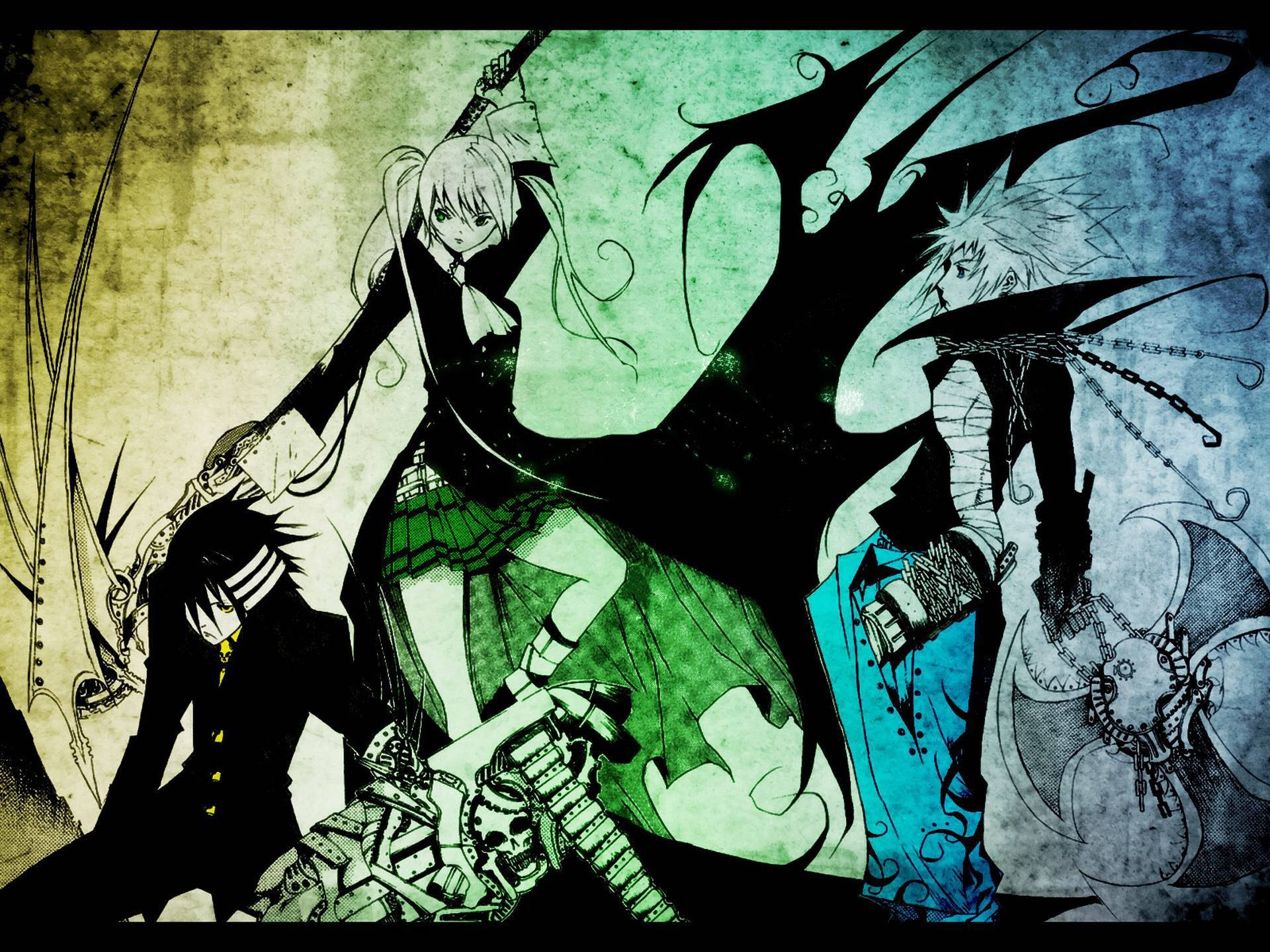 Soul Eater, mechanical limbs, dark wings, Full HD Desktop Wallpaper