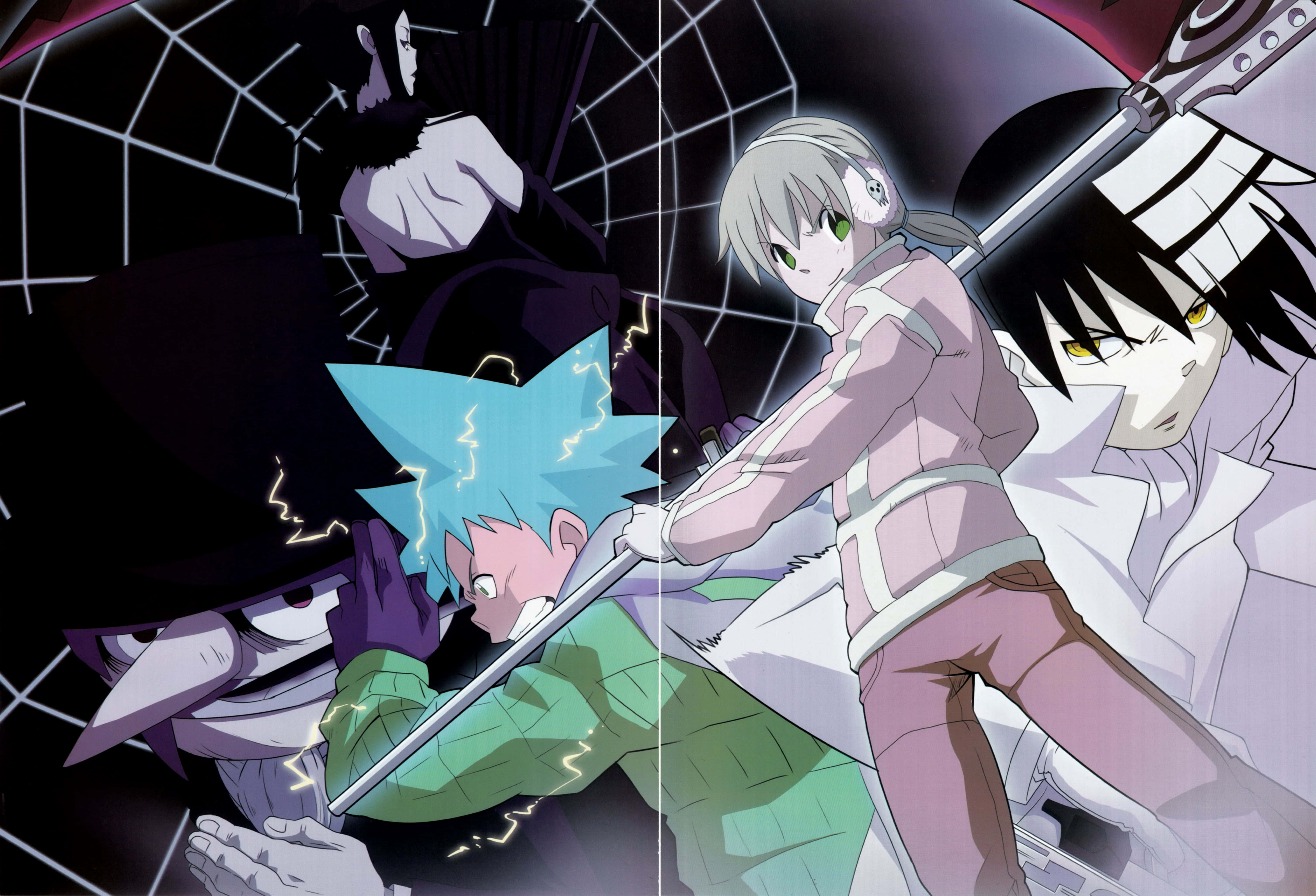 Soul Eater Characters, battle scene, lightning effects, 5K Desktop Wallpaper