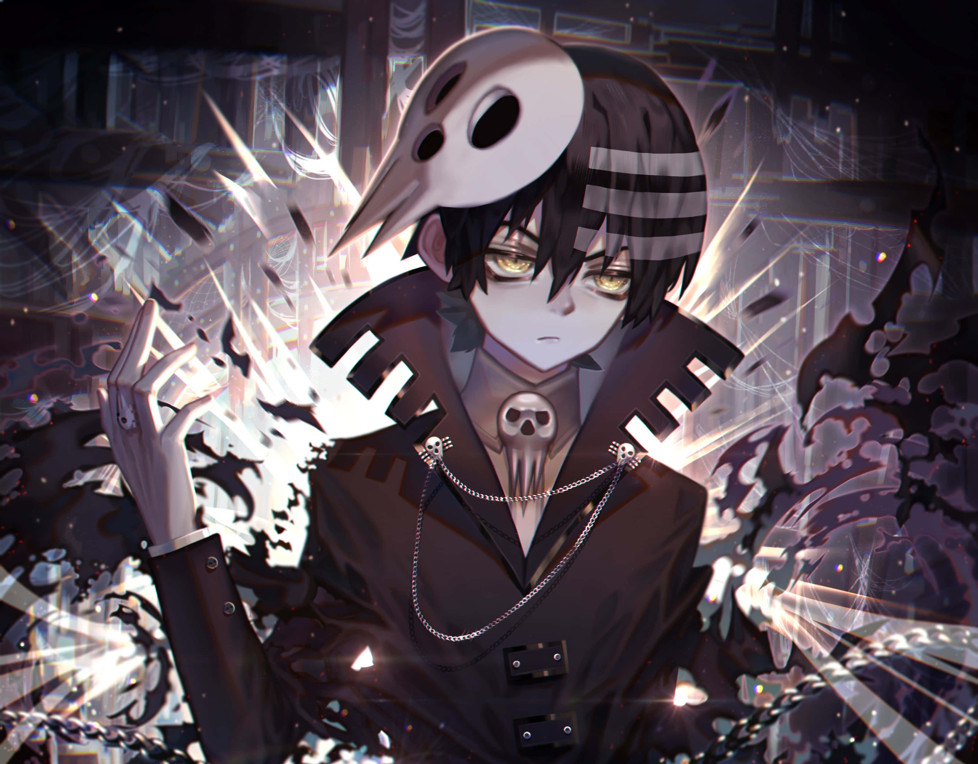 Soul Eater, Death The Kid, glowing eyes, 2K Desktop Wallpaper