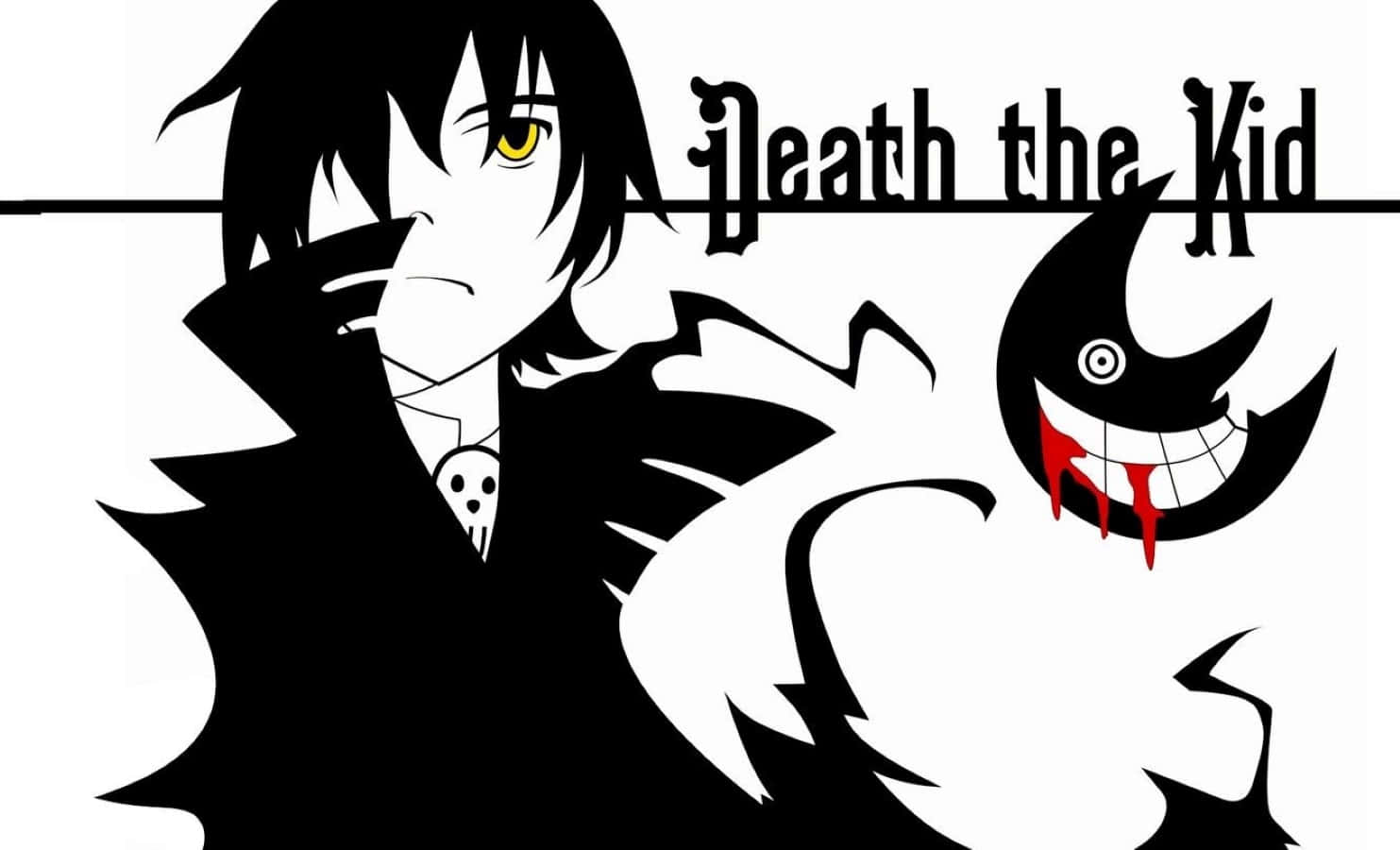 Death the Kid, Soul Eater, black and white, HD Desktop Wallpaper
