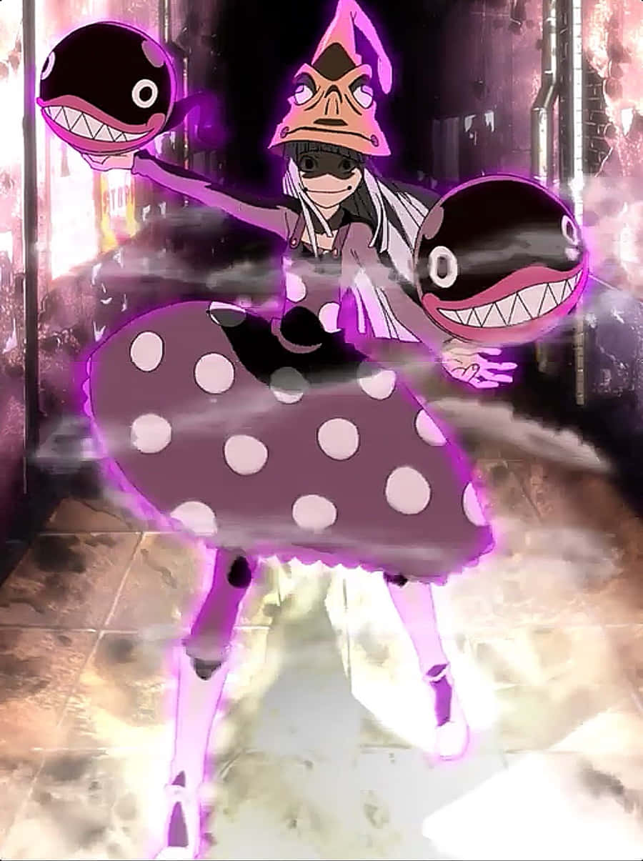 Eruka Frog, Soul Eater, purple polka-dotted anime girl, SD Phone Wallpaper