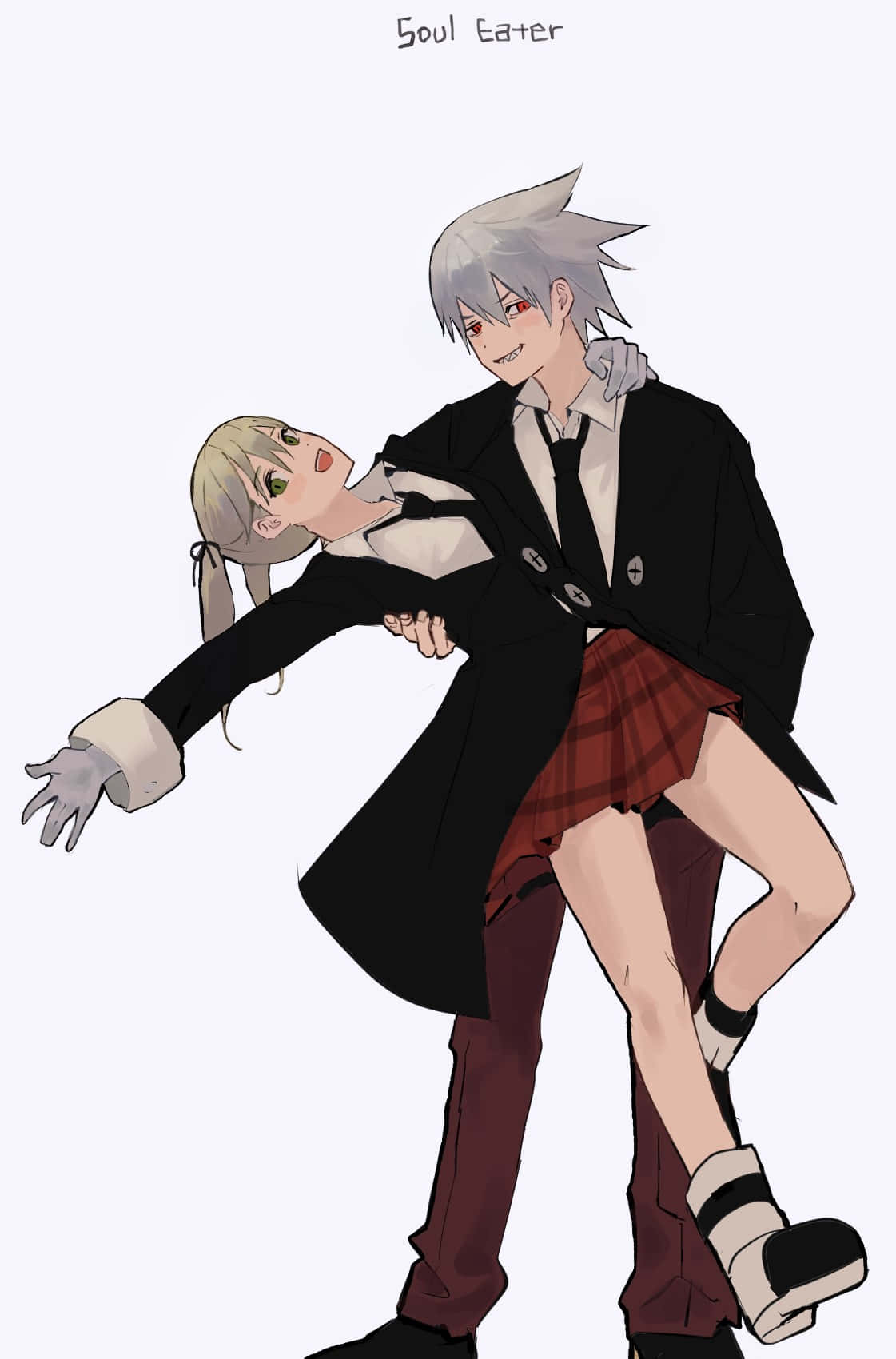 Soul Eater Evans, silver-haired anime boy, black coat, HD Phone Wallpaper