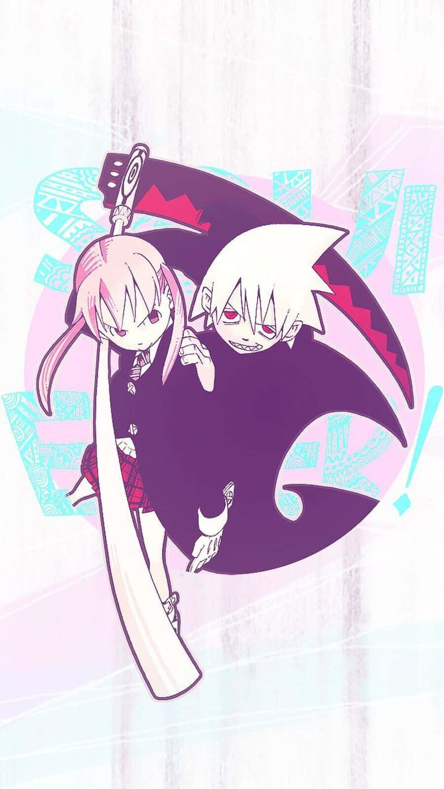 Soul 'Eater' Evans, purple scythe, pink and white hair, HD Phone Wallpaper