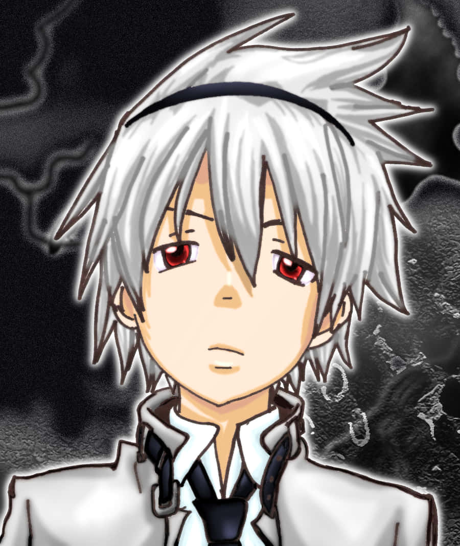 Soul Eater, spiky white hair, red eyes, SD Phone Wallpaper