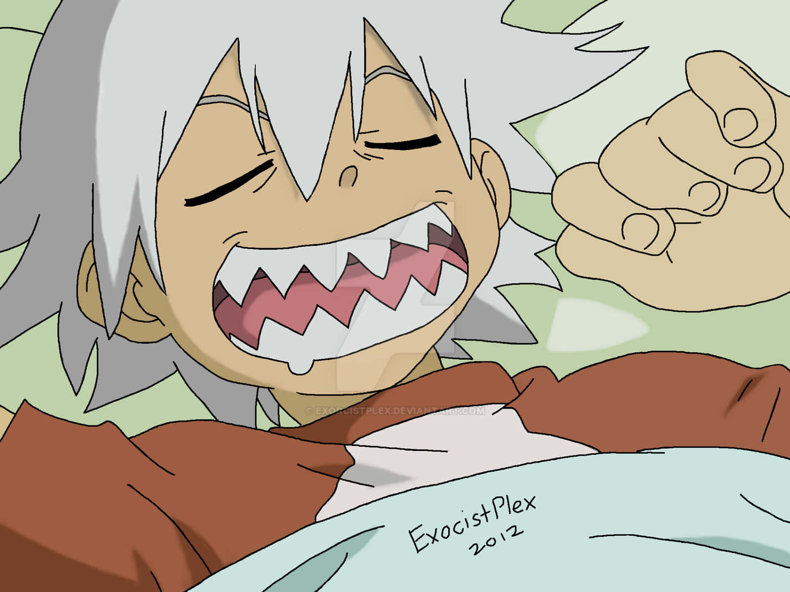 Soul Eater, white hair, sharp teeth, HD Desktop Wallpaper