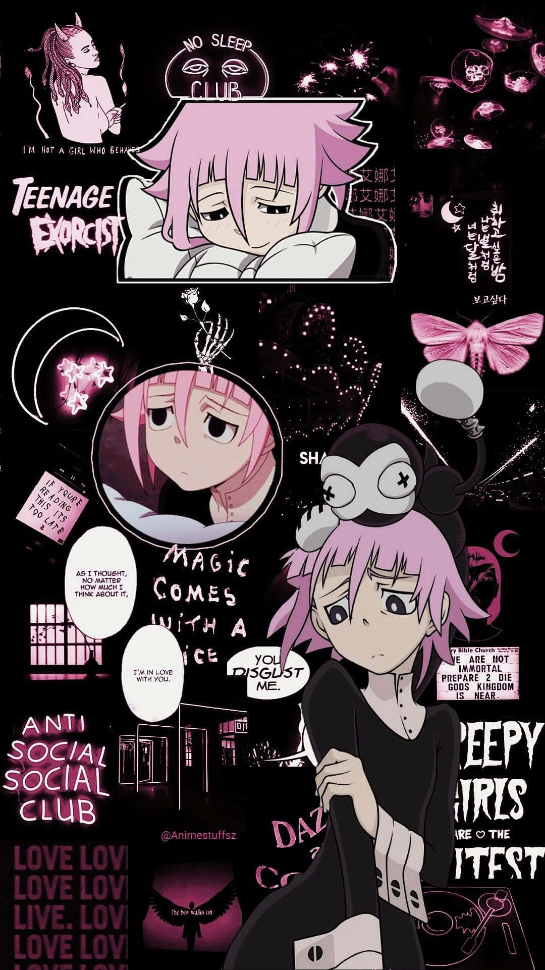 Soul Eater Manga, pink-haired anime girl, skull-themed hat, Full HD Phone Wallpaper