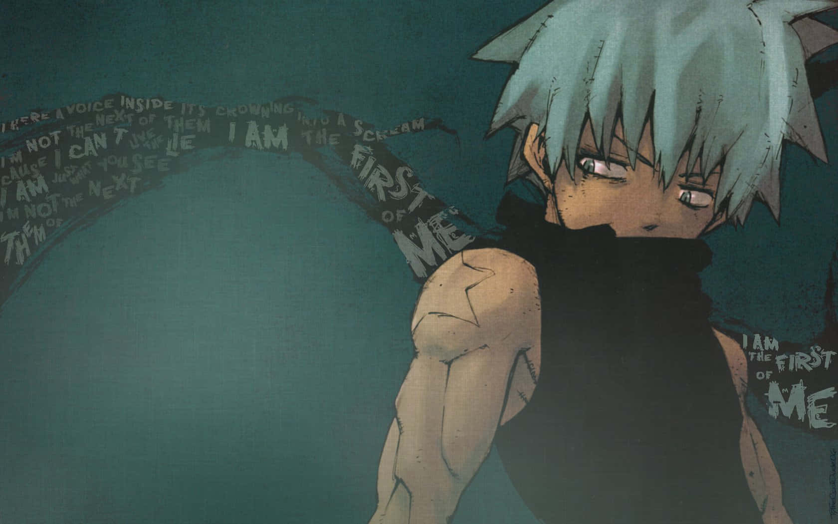 Soul Eater Manga, blue hair, sword, HD Desktop Wallpaper