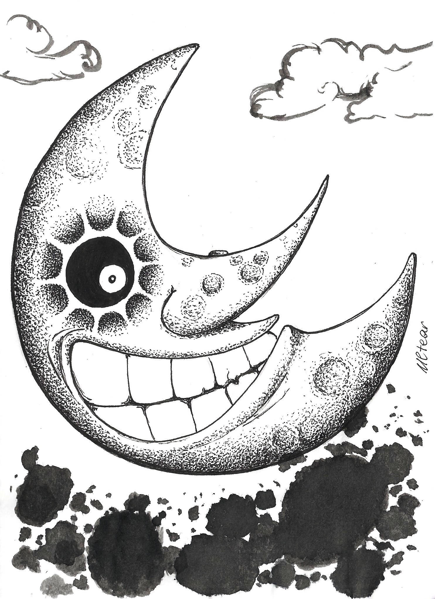 Soul Eater Moon, crescent moon, toothy grin, Full HD Phone Wallpaper
