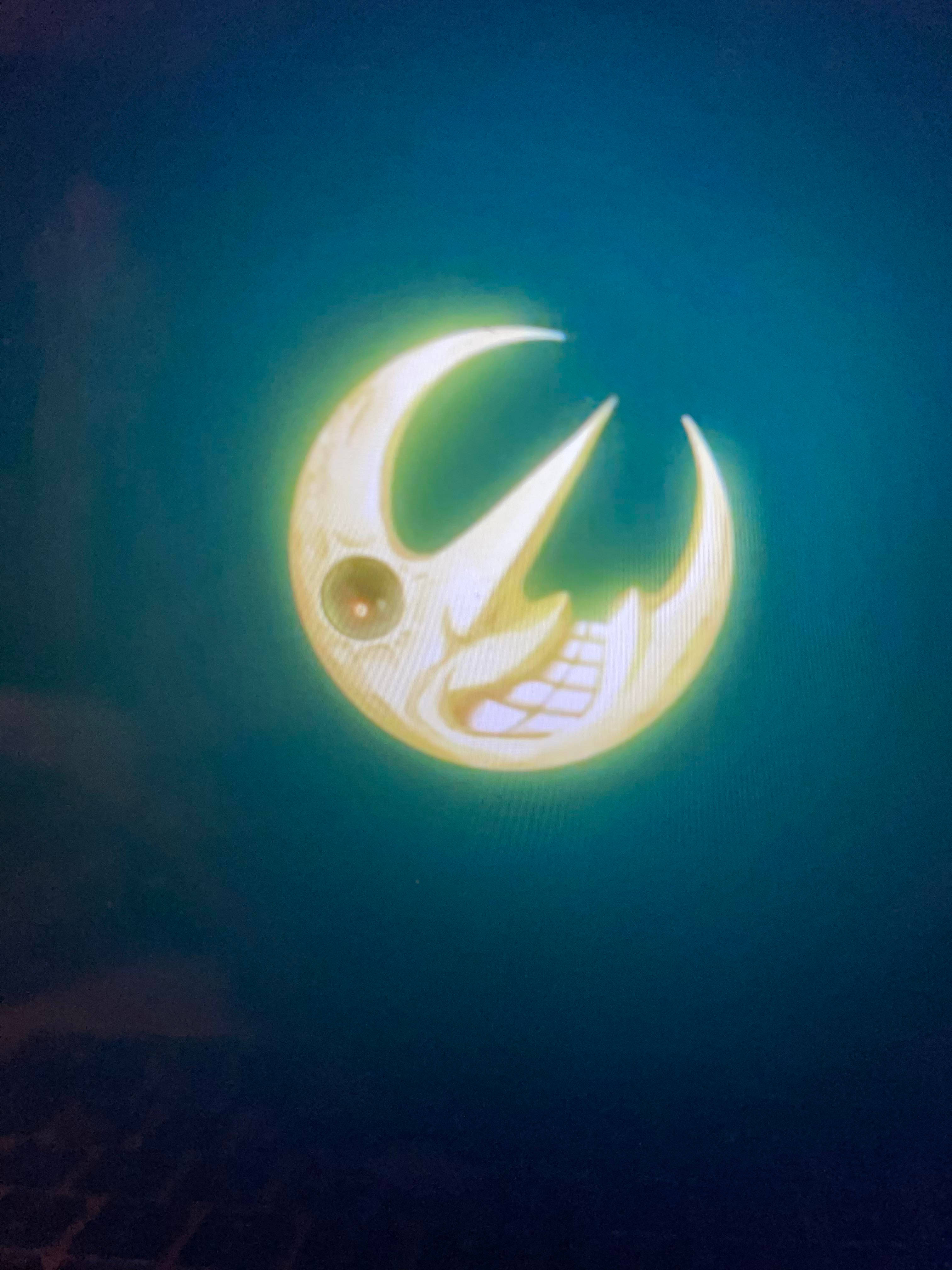 Soul Eater Moon, dark blue, glowing crescent moon, 4K Phone Wallpaper