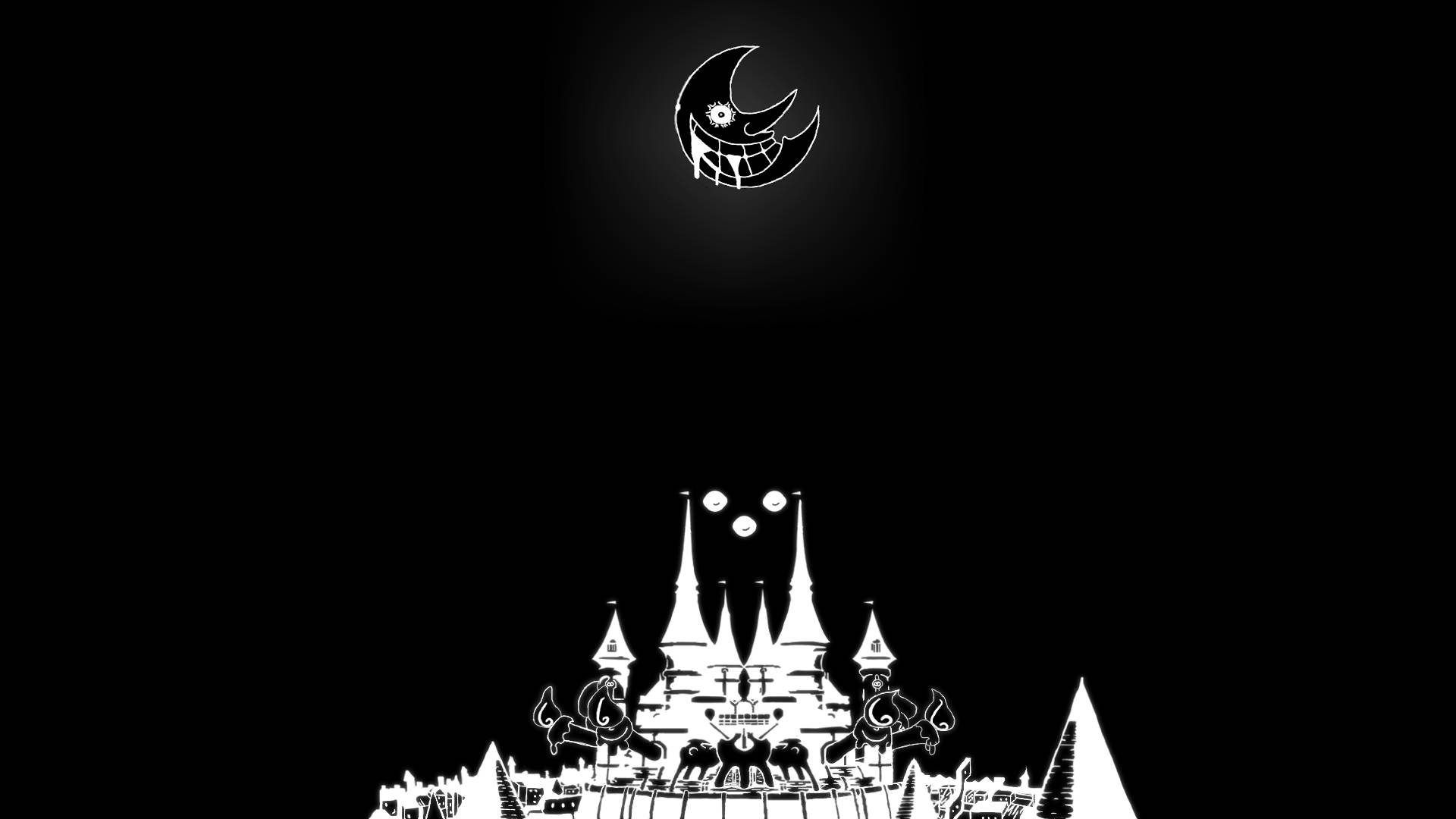 Soul Eater Moon, crescent moon, gothic castle, Full HD Desktop Wallpaper
