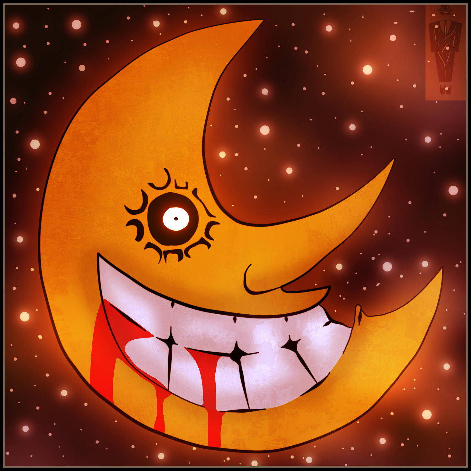Soul Eater Moon, stars, crescent moon, HD Desktop Wallpaper