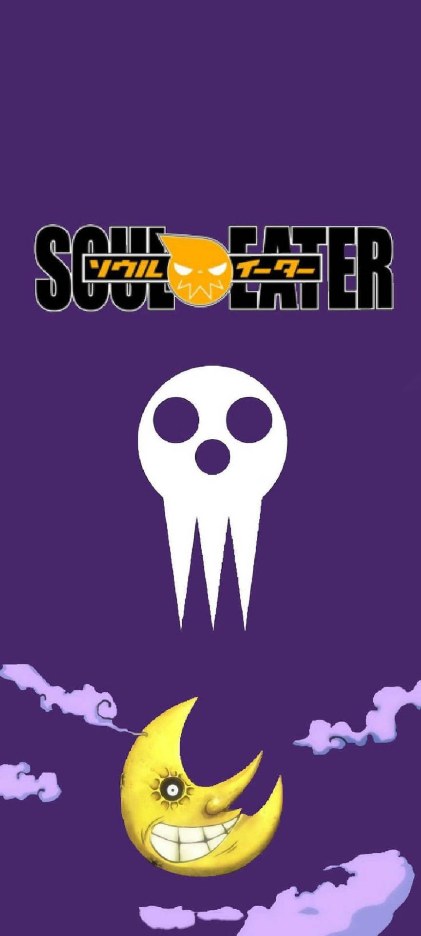 Soul Eater Moon, Soul Eater logo, white skull, Full HD Phone Wallpaper