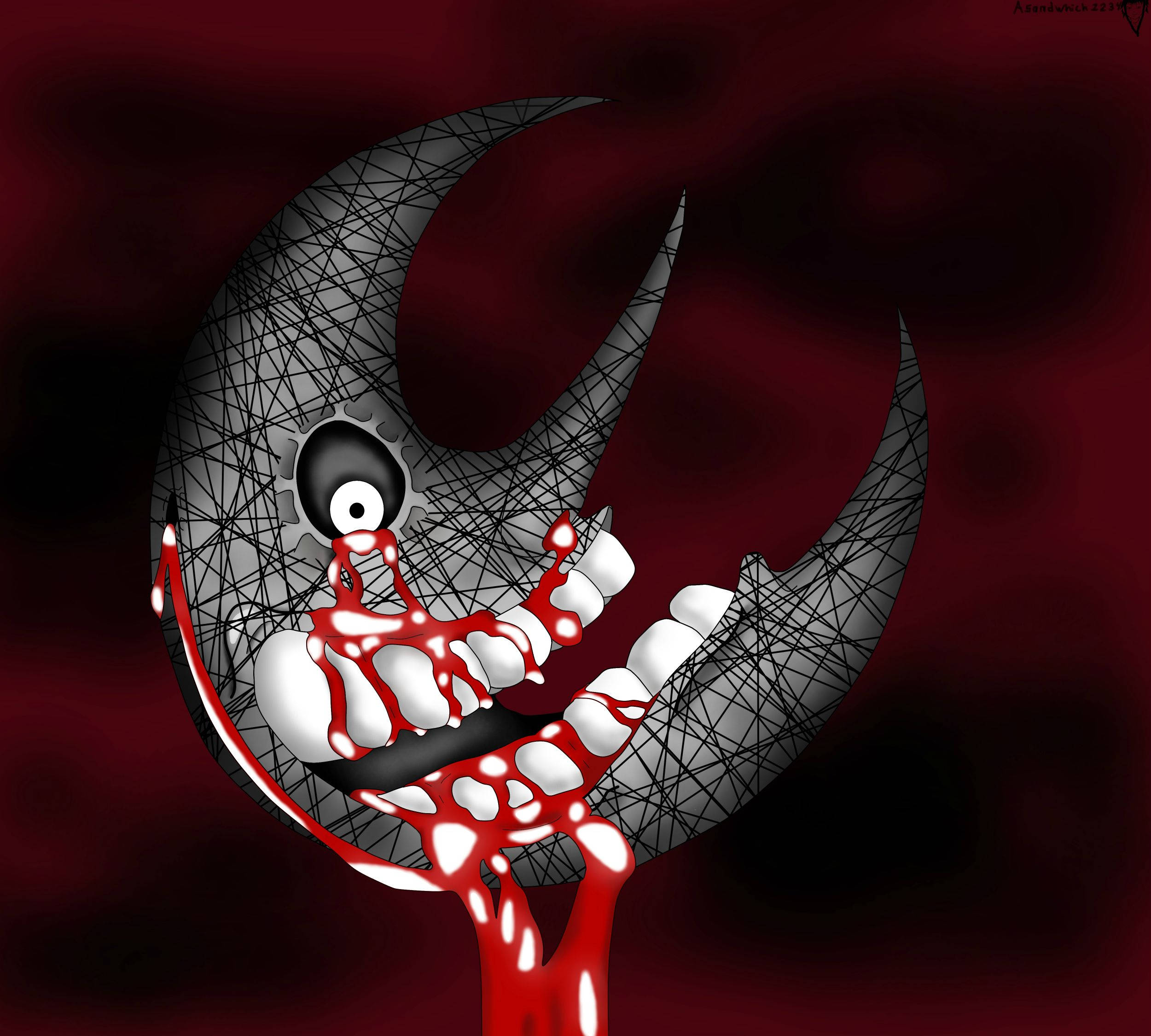 Soul Eater Moon, red, single eye, Full HD Desktop Wallpaper