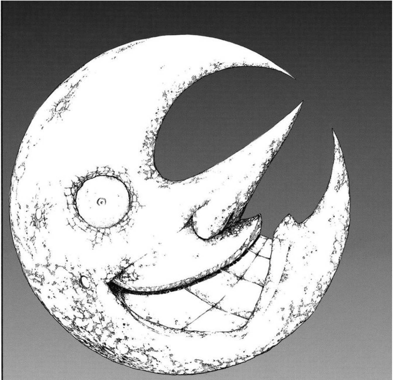 Soul Eater Moon, grayscale, crescent moon, HD Desktop Wallpaper