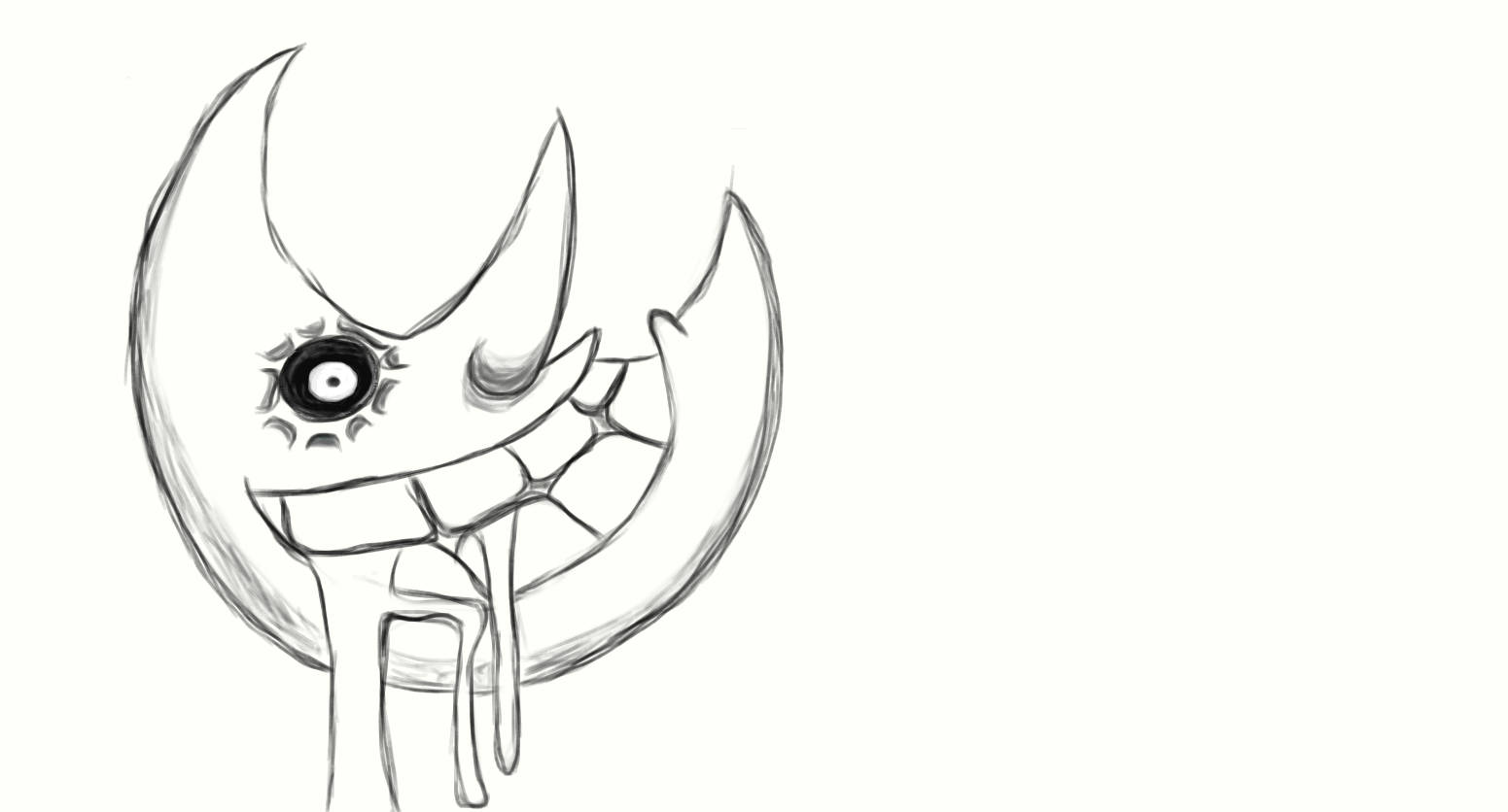 Soul Eater Moon, crescent moon, single eye, HD Desktop Wallpaper