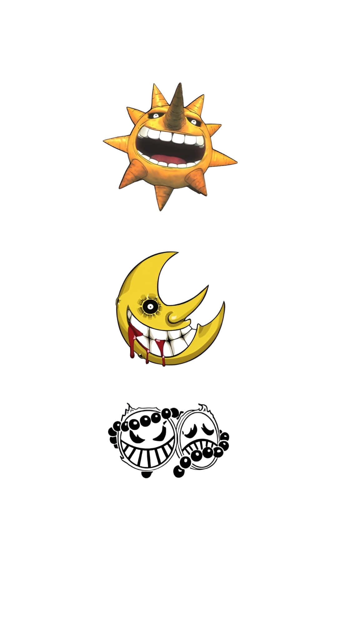 Soul Eater Sun And Moon, sun, crescent moon, Full HD Phone Wallpaper
