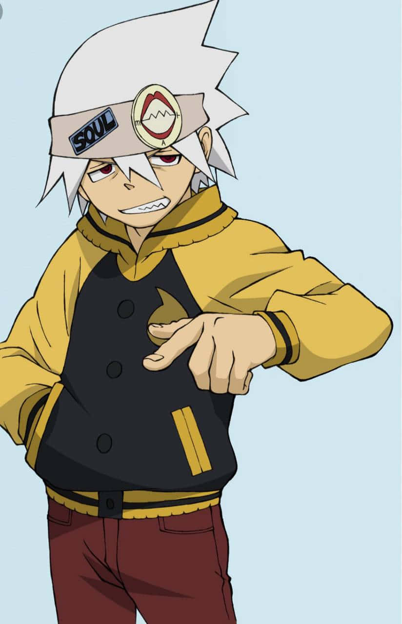 Soul Eater, spiky-haired anime boy, yellow jacket, HD Phone Wallpaper