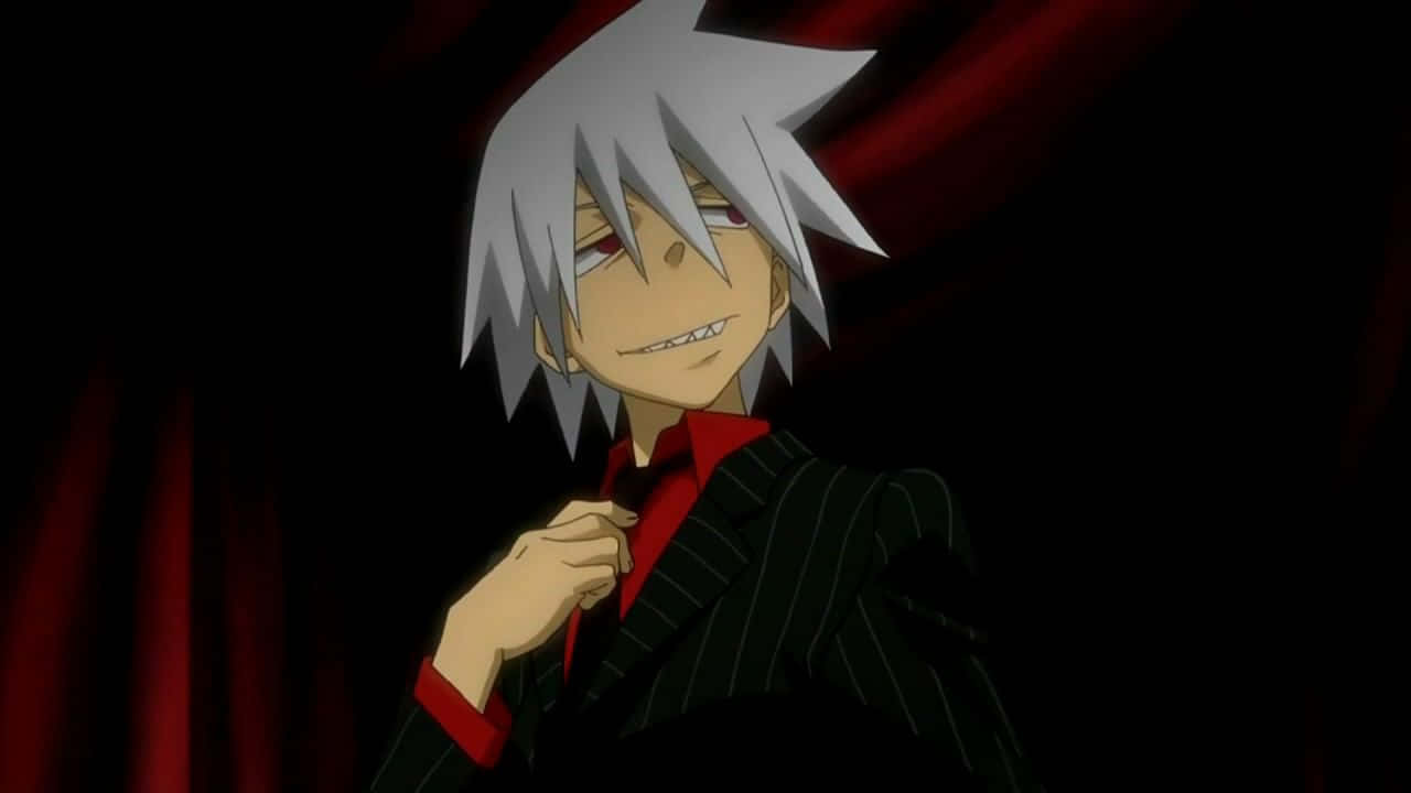 Soul Eater, pinstripe suit, silver-haired anime character, HD Desktop Wallpaper