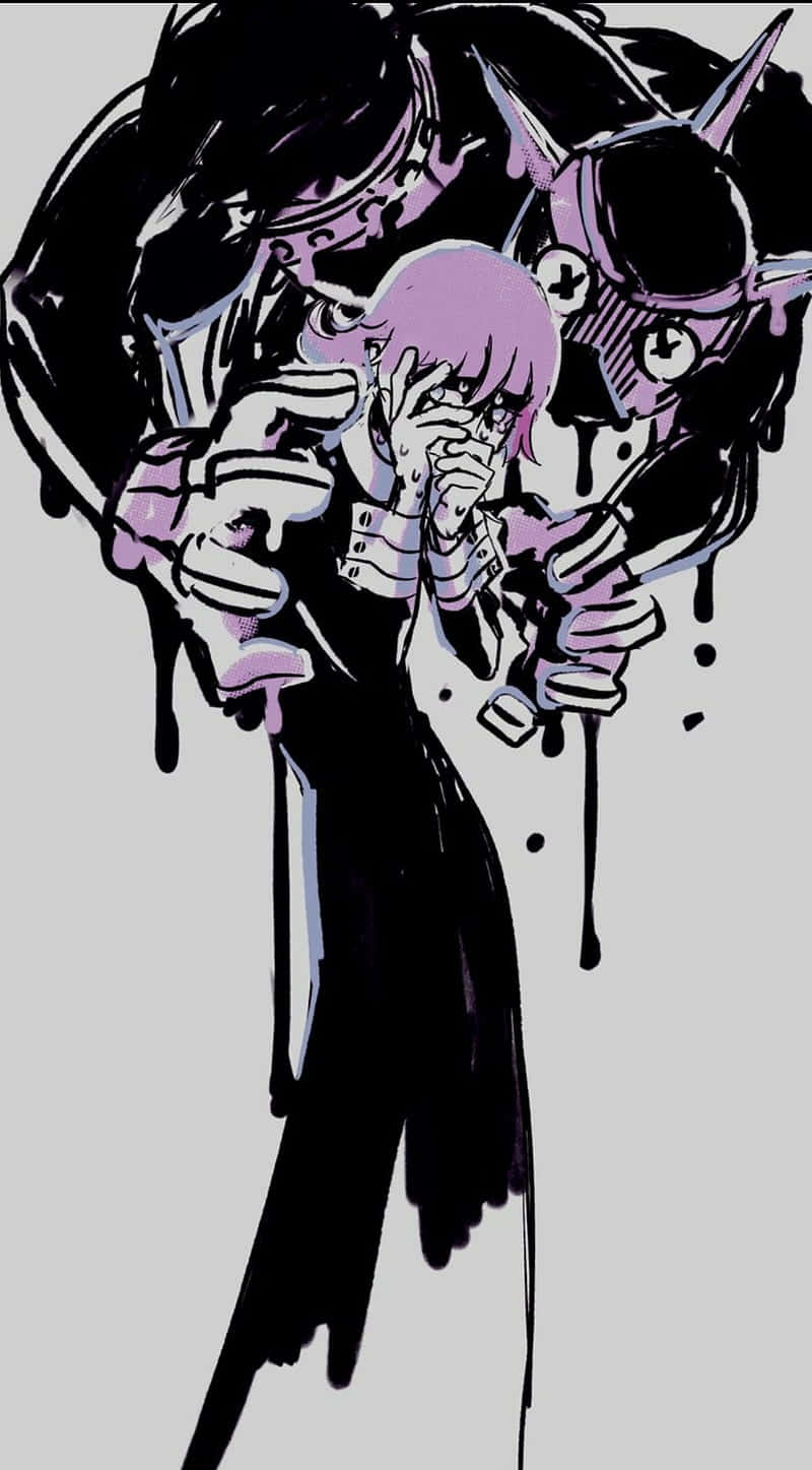 Soul Eater, purple hair, shadowy figure, HD Phone Wallpaper