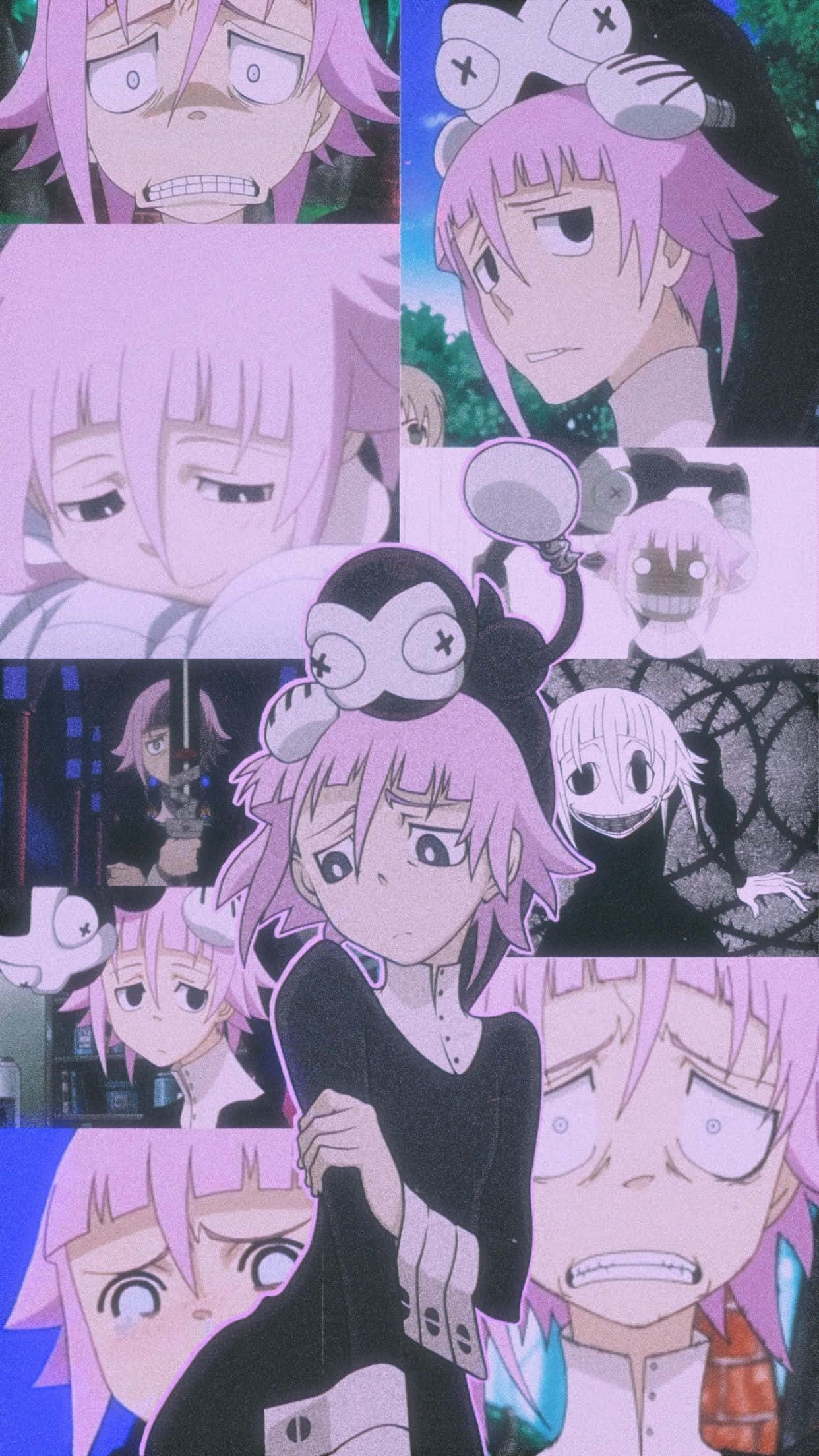 Soul Eater, pink-haired character, anime collage, Full HD Phone Wallpaper