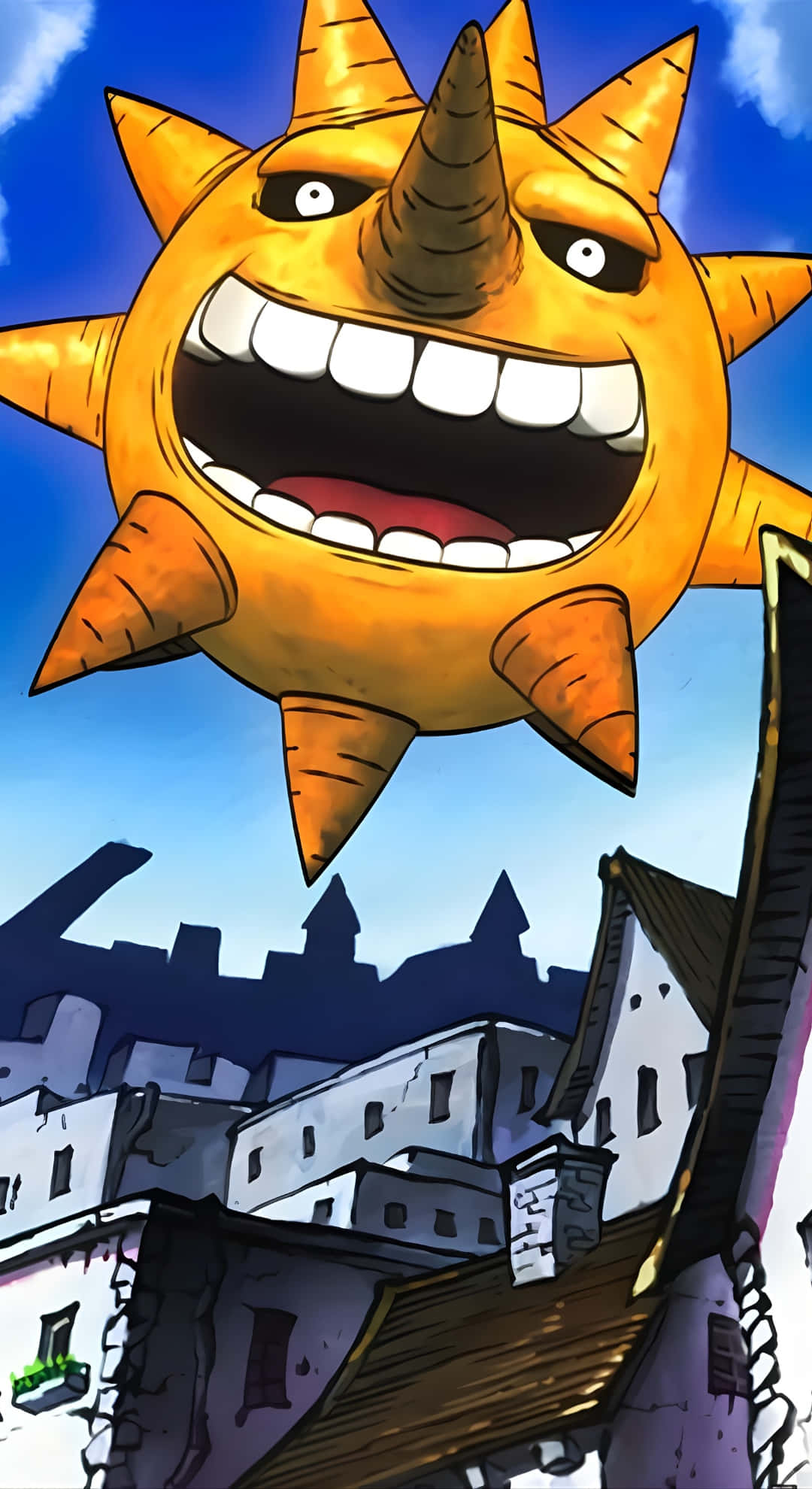 Soul Eater Sun, cartoon sun, horn, Full HD Phone Wallpaper