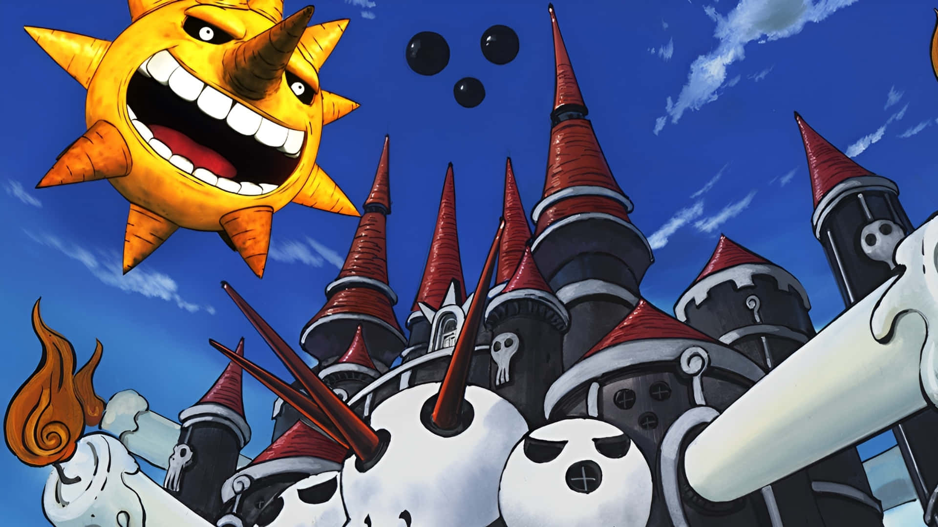 Soul Eater Sun, cartoon sun, grinning face, Full HD Desktop Wallpaper