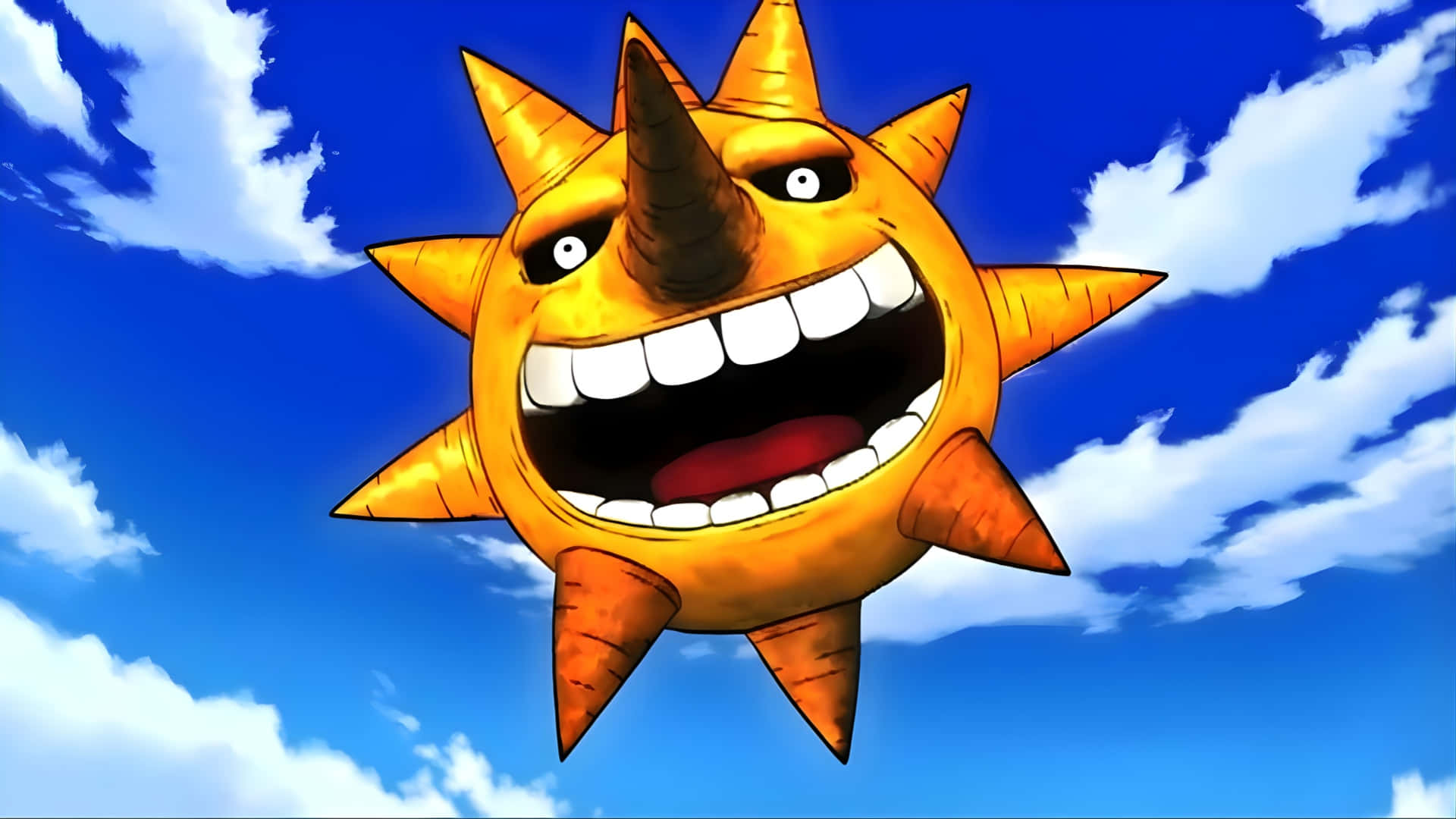 Soul Eater Sun, cartoon sun, mischievous grin, Full HD Desktop Wallpaper