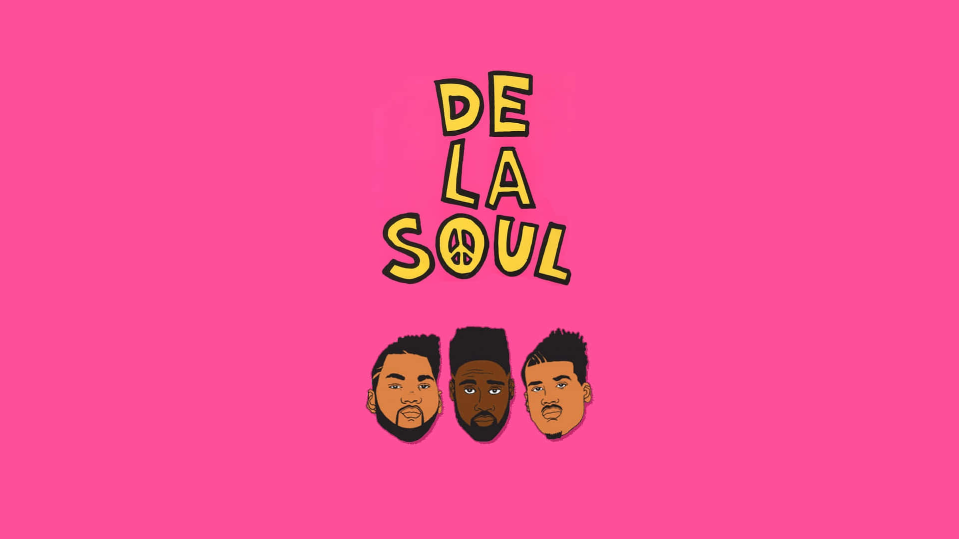 De La Soul, yellow, peace symbol, Full HD Desktop Wallpaper