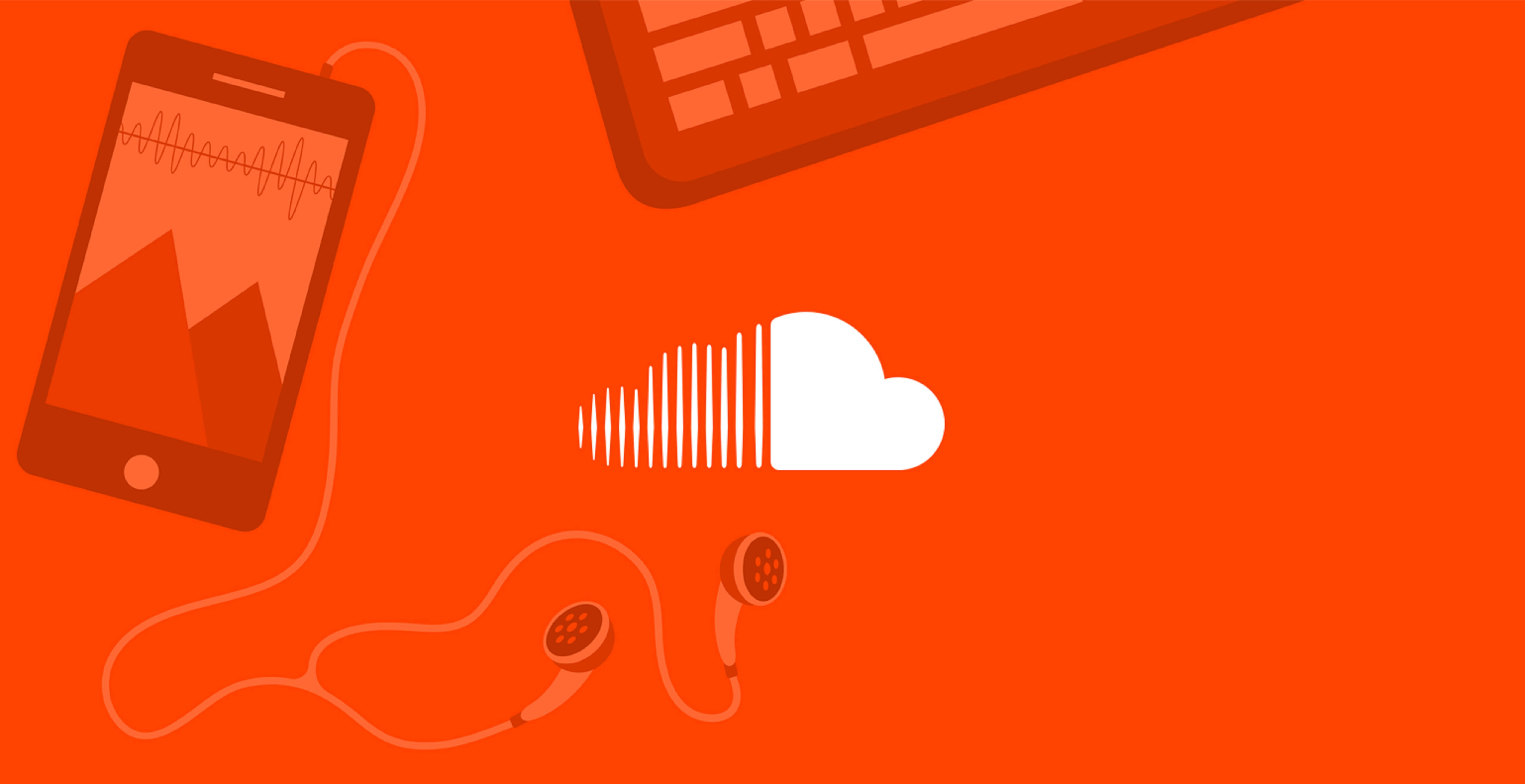 SoundCloud, cloud icon, phone keyboard, 5K Desktop Wallpaper