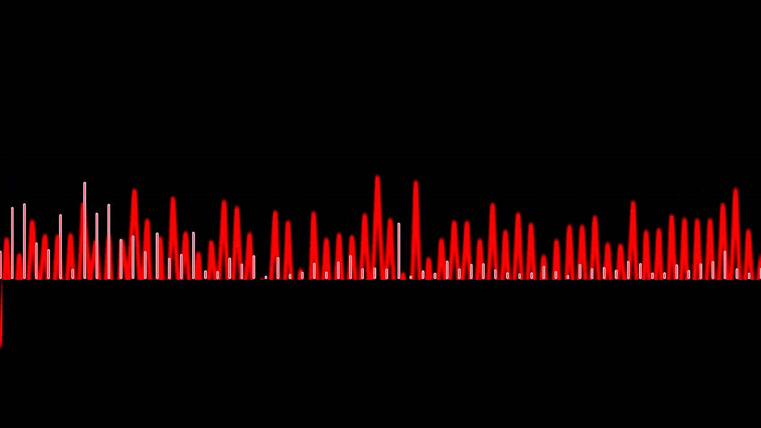 SoundCloud, audio bars, red, 2K Desktop Wallpaper