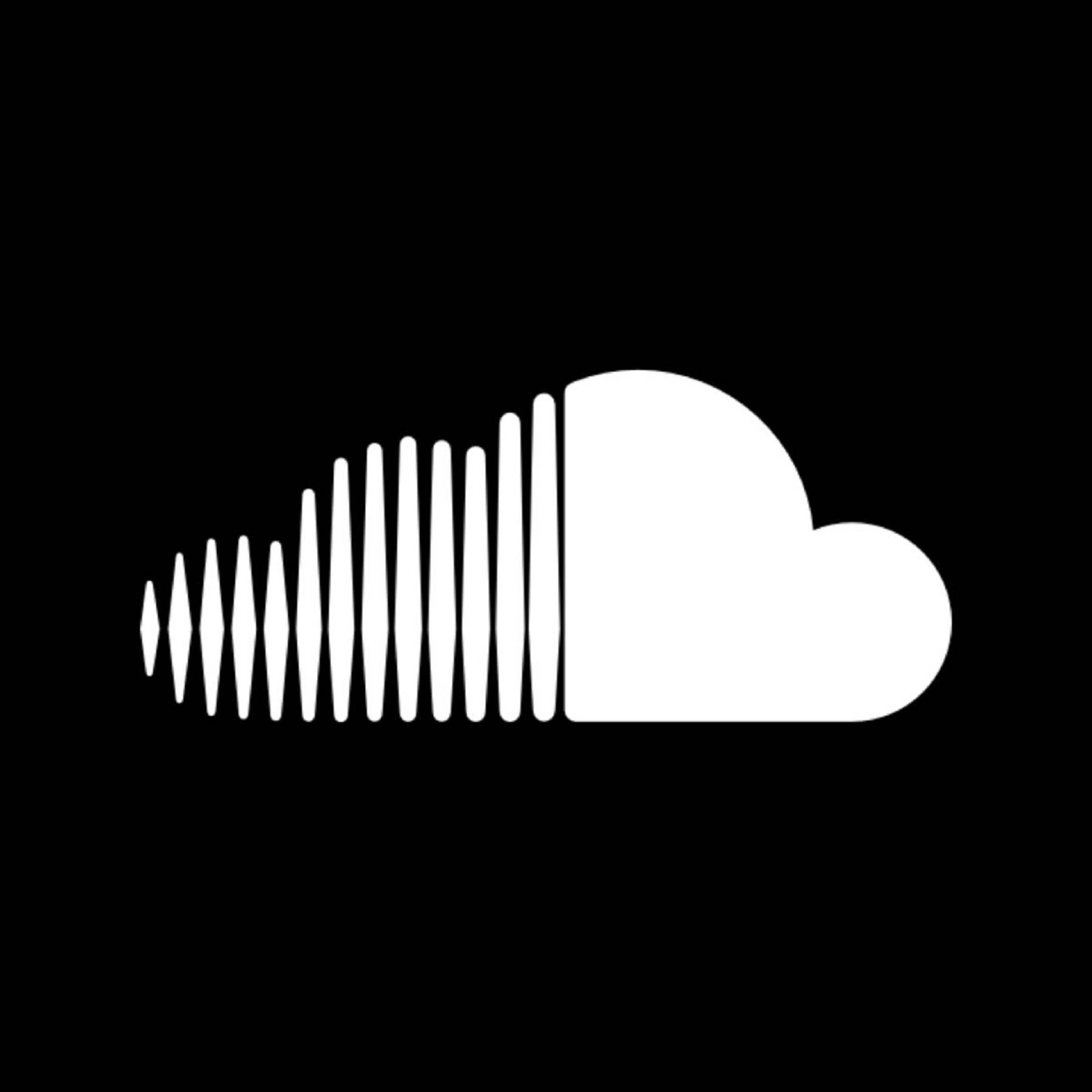 SoundCloud, black background, white cloud icon, Full HD Desktop Wallpaper
