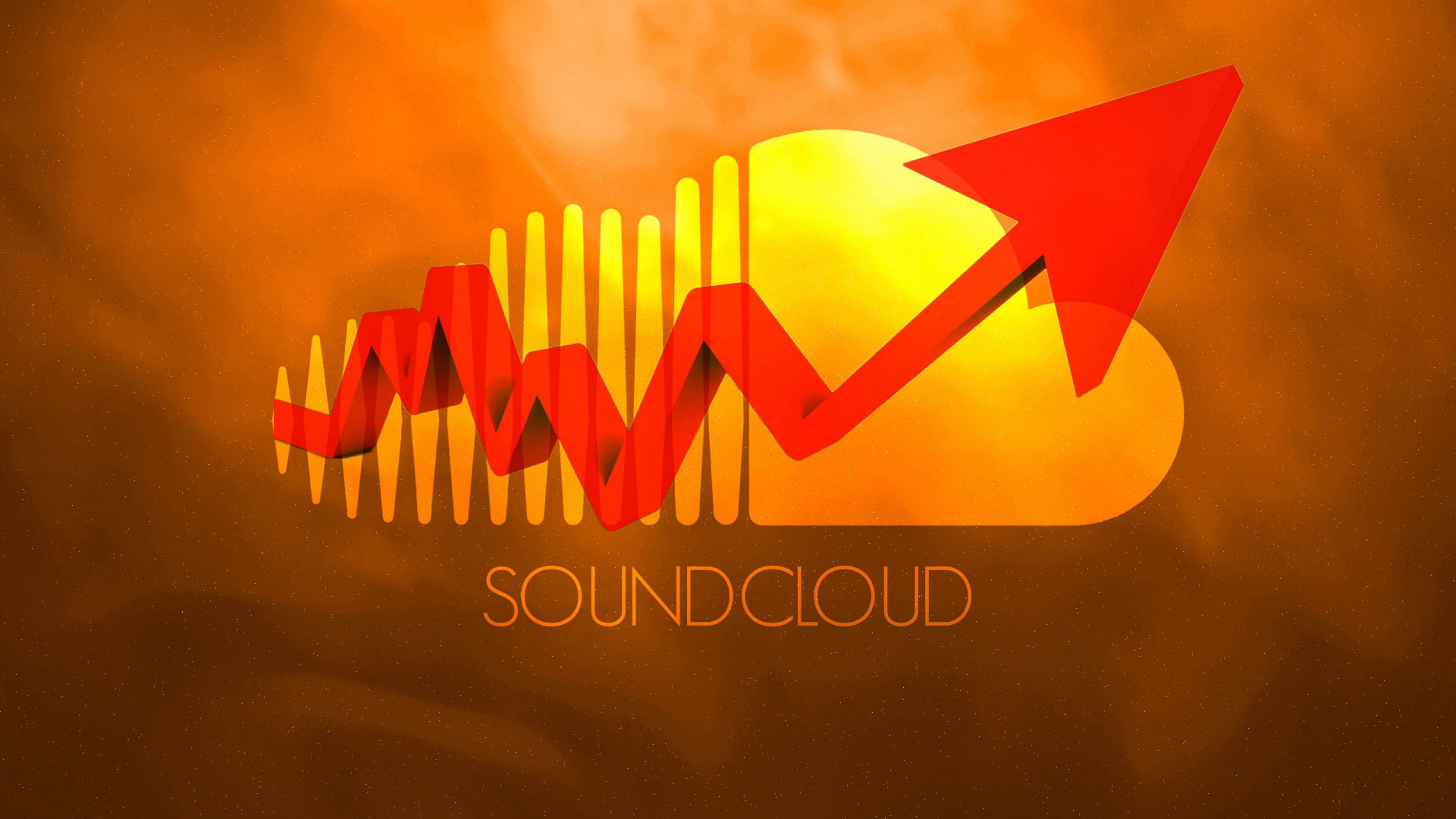 SoundCloud, red, rising arrow, 5K Desktop Wallpaper