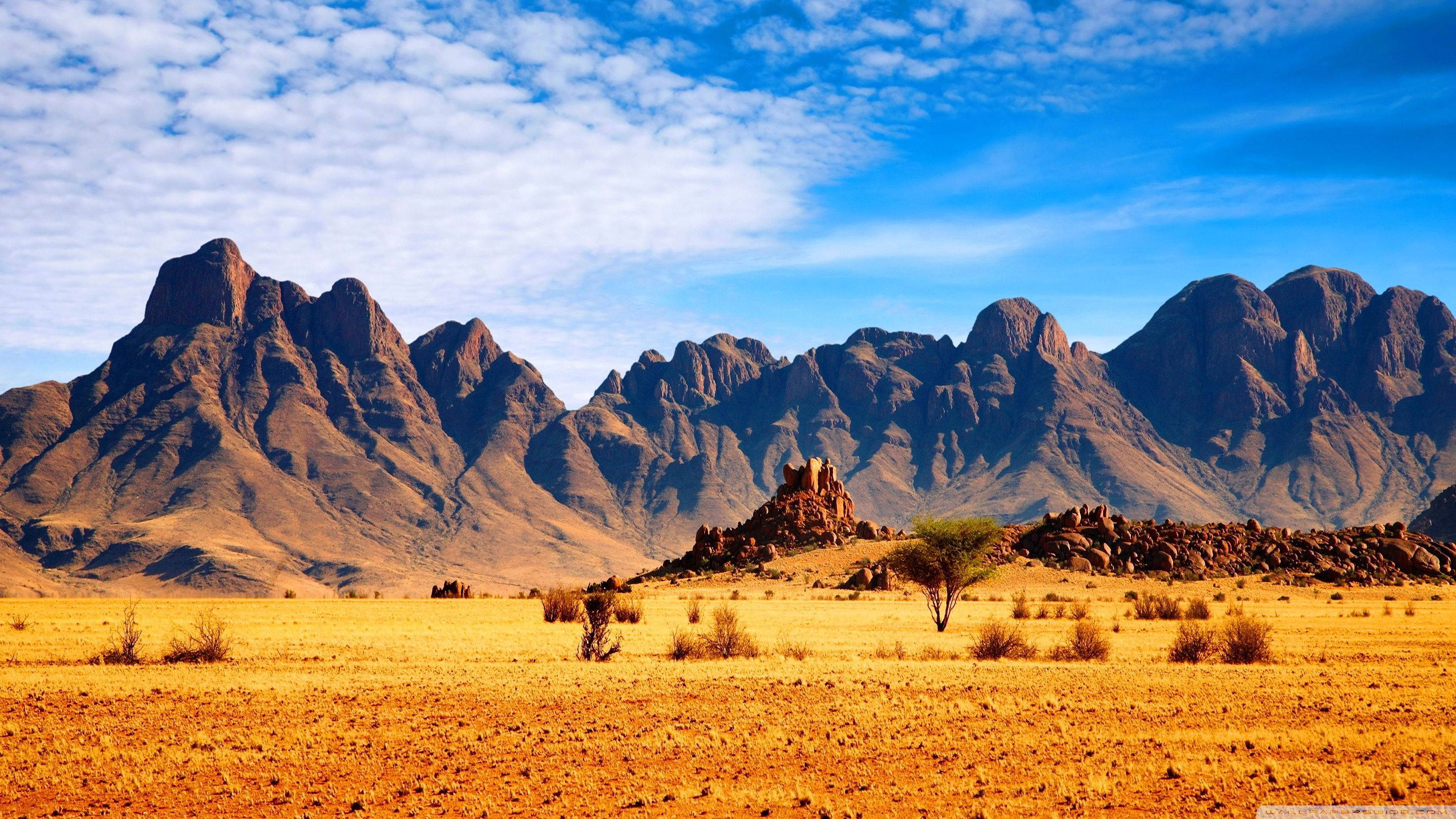 desert mountains ridge, South Africa, golden desert, 2K Desktop Wallpaper