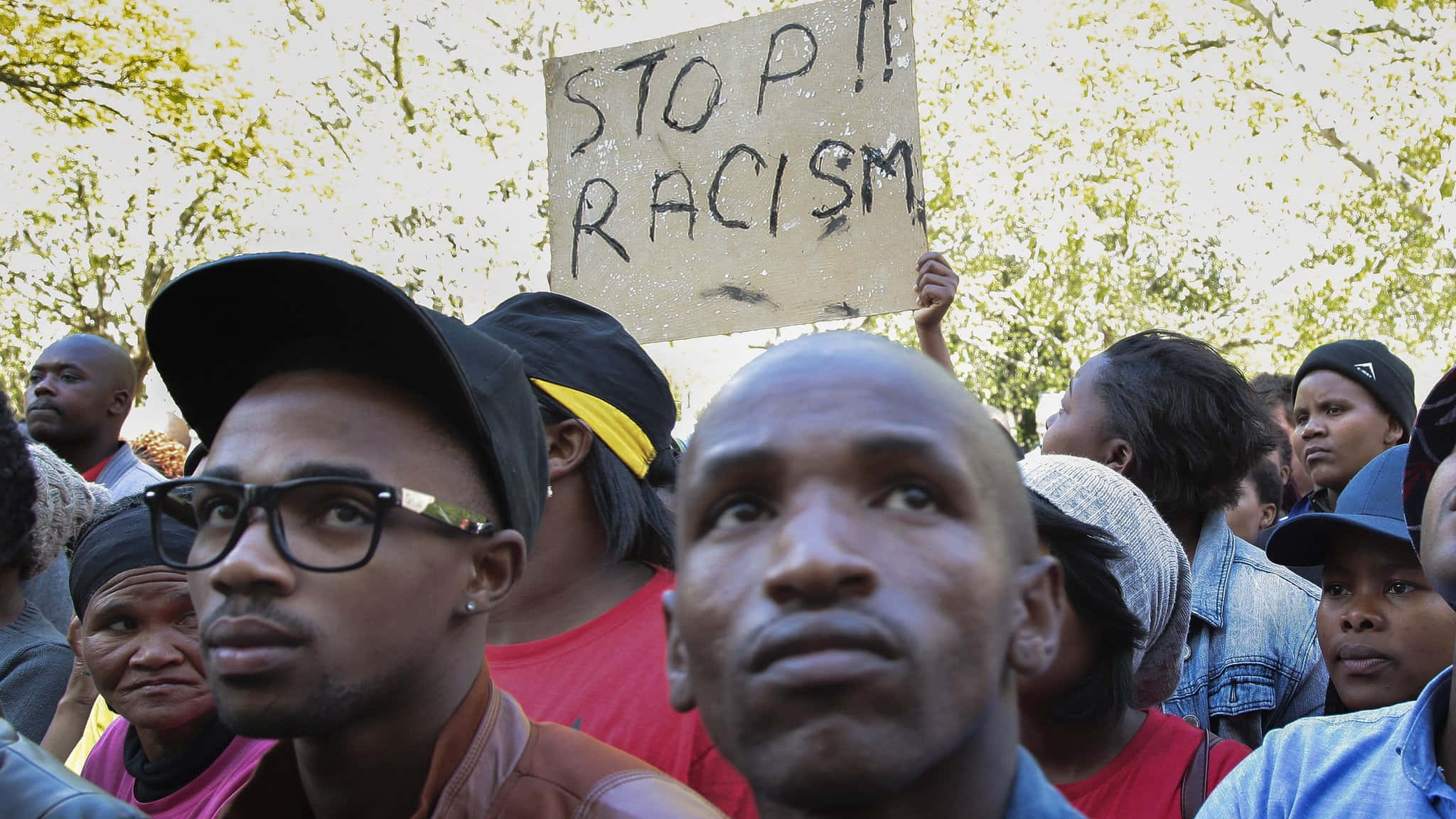 racism protest in south africa, STOP RACISM, bright daylight, Full HD Desktop Wallpaper