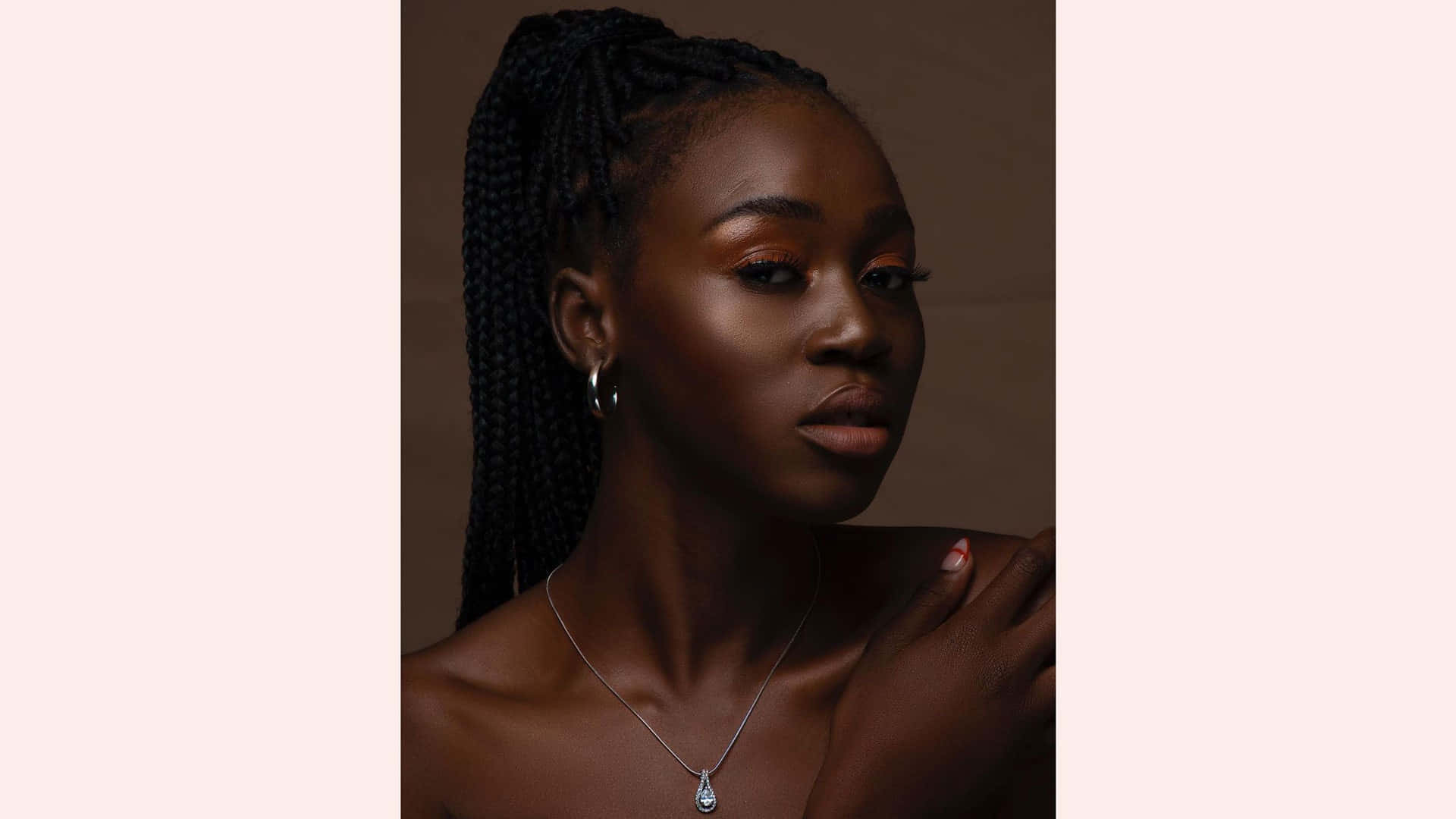 South African Woman, braided hair, gold eyeshadow, Full HD Desktop Wallpaper