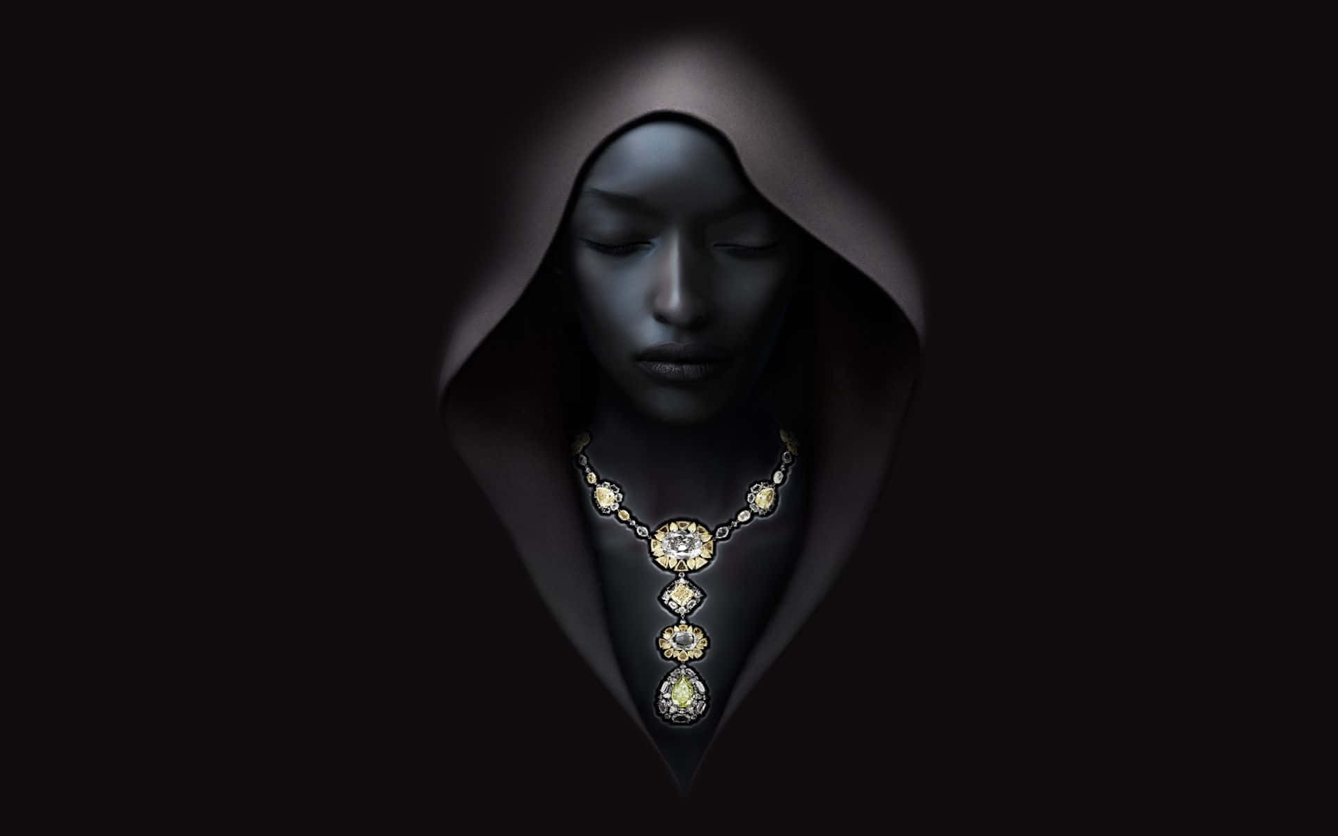 South African Woman, hooded figure, closed eyes, Full HD Desktop Wallpaper