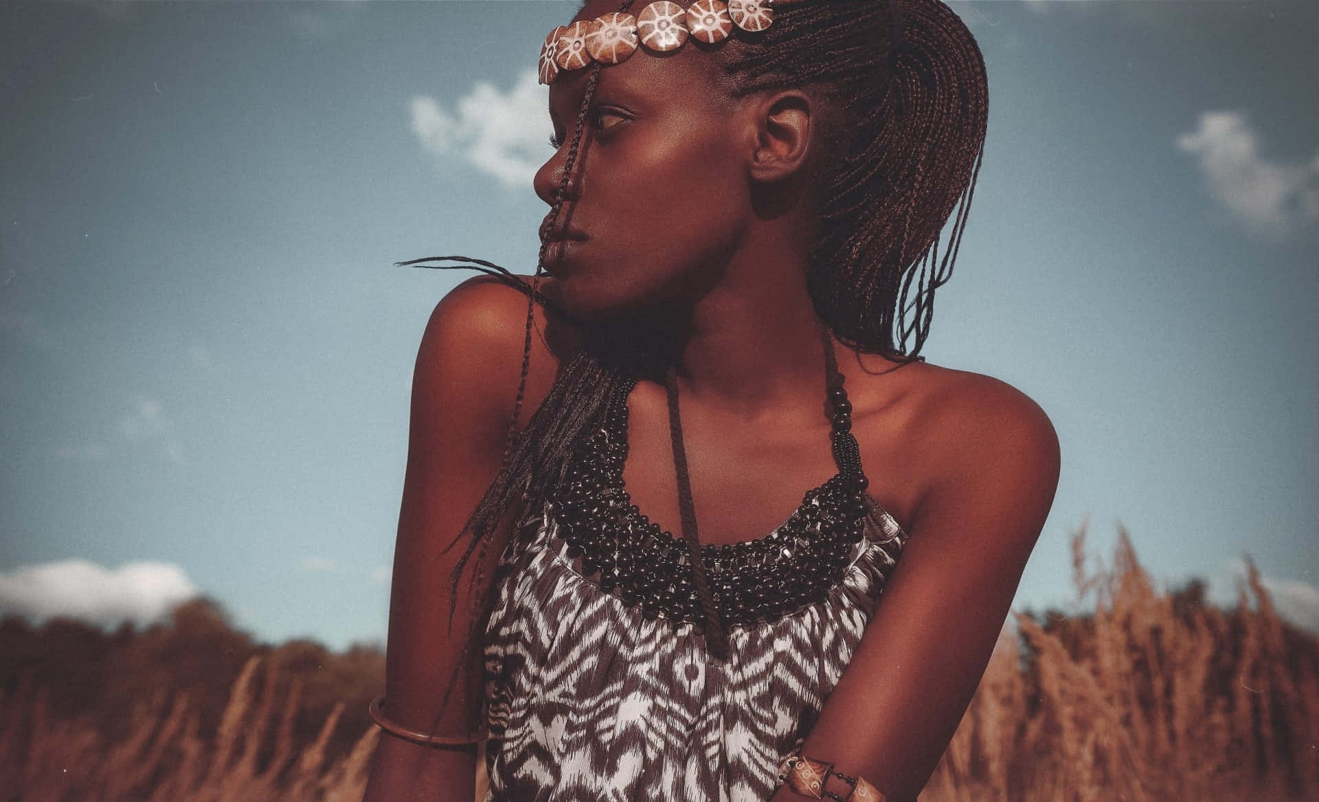 black girl, South African Woman, braided hair, Full HD Desktop Wallpaper