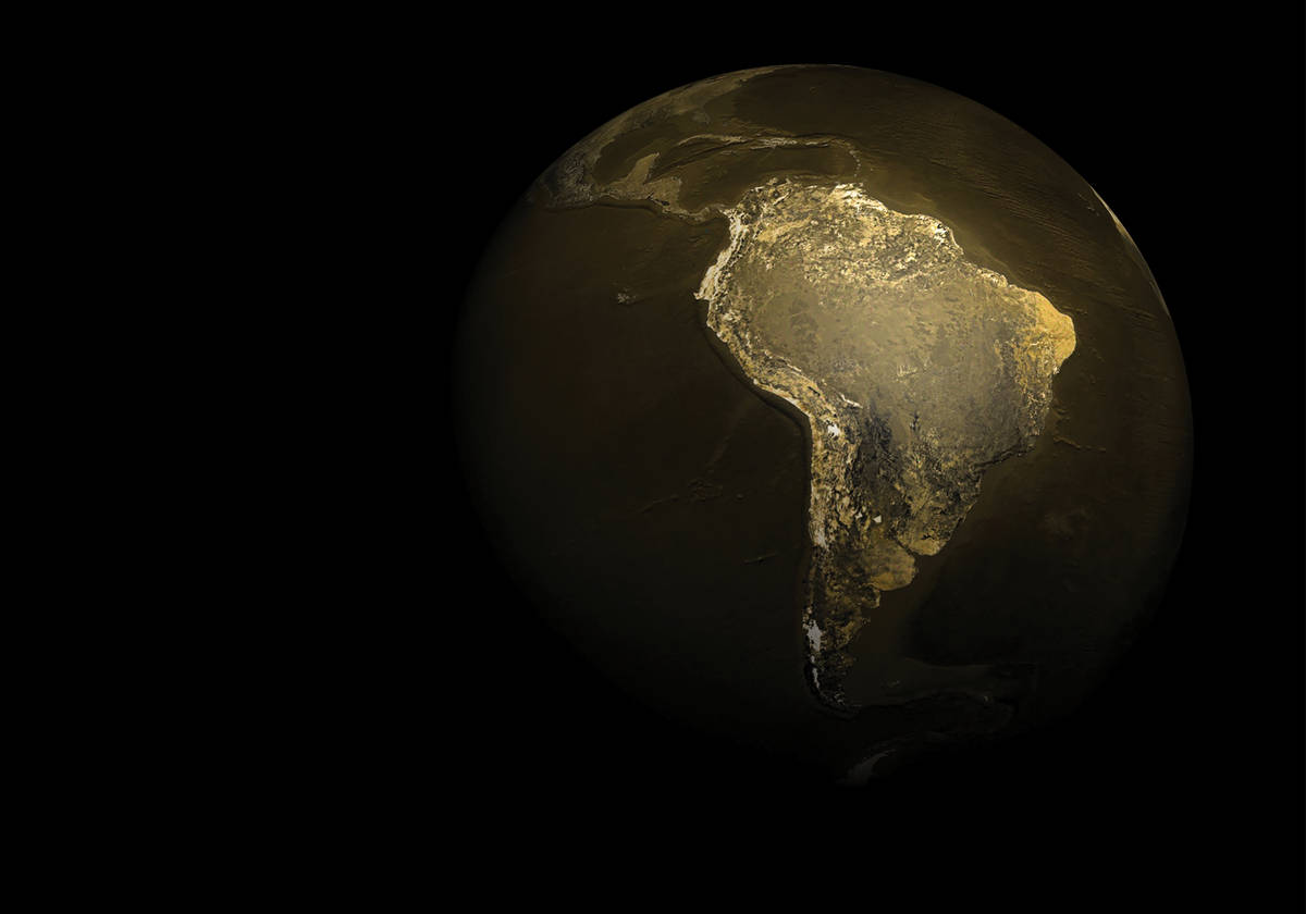South America, globe, golden light, SD Desktop Wallpaper