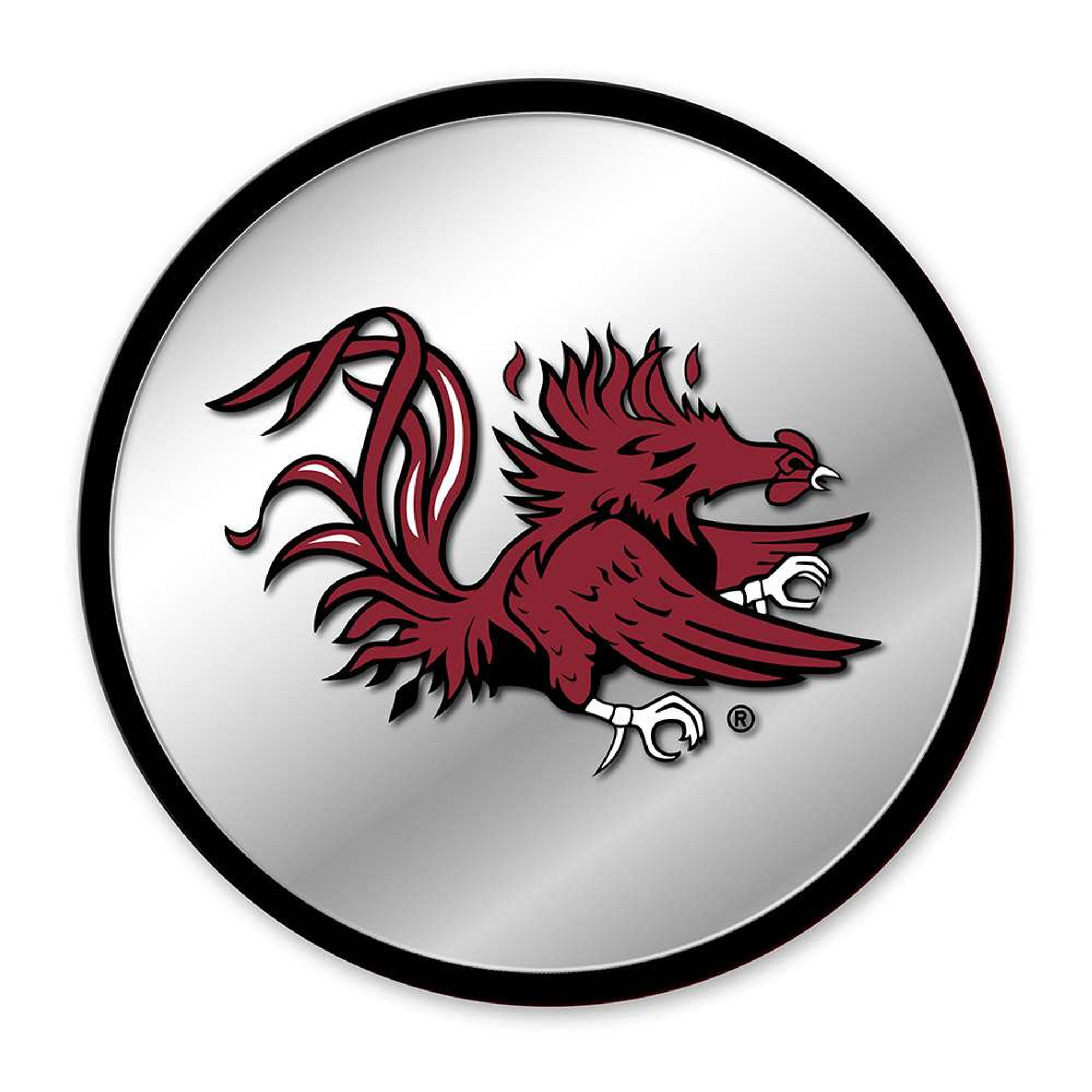 South Carolina Gamecocks, crimson rooster mascot emblem, white claws and beak, Full HD Desktop Wallpaper