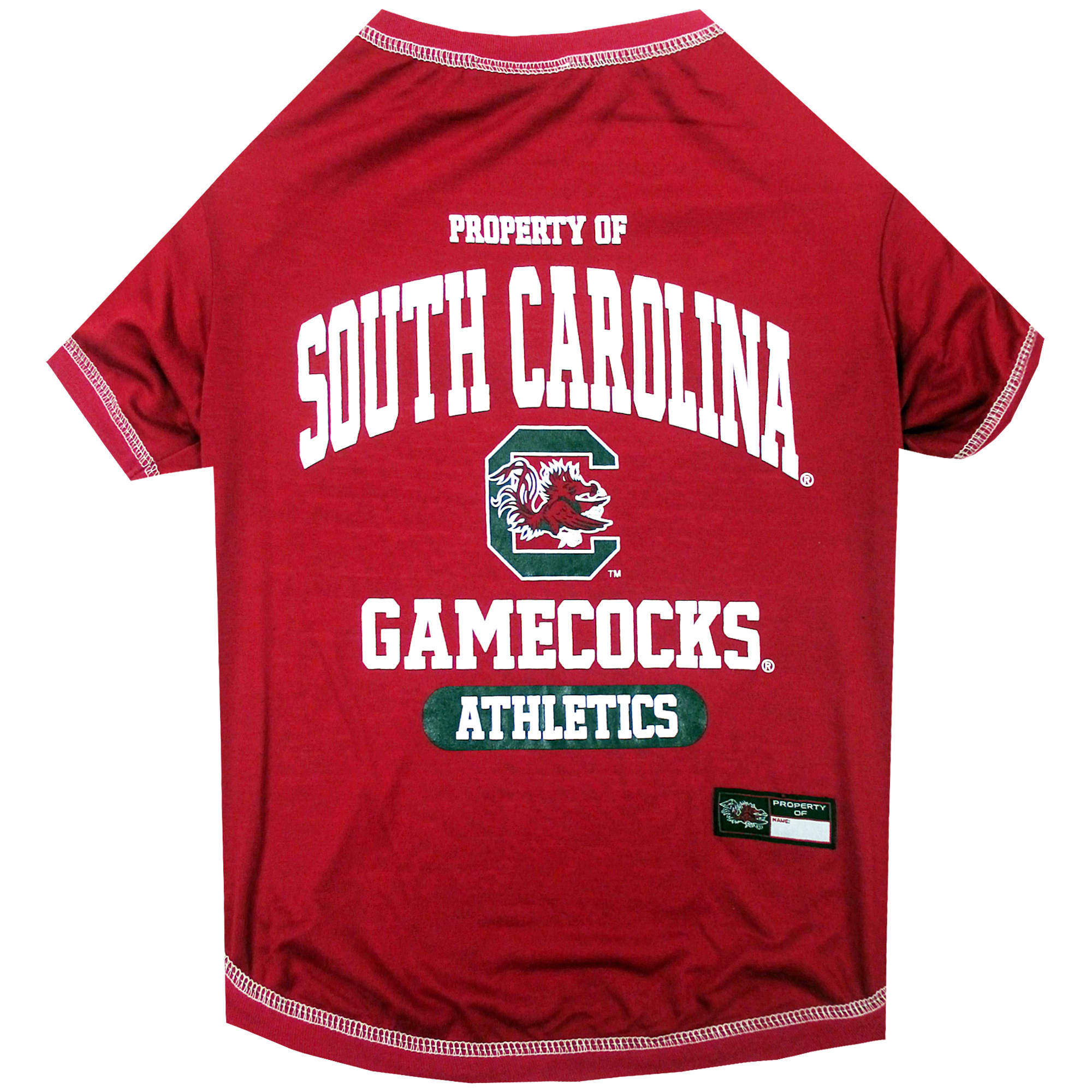 South Carolina Gamecocks, red dog t-shirt, white and green athletics logo, Full HD Desktop Wallpaper