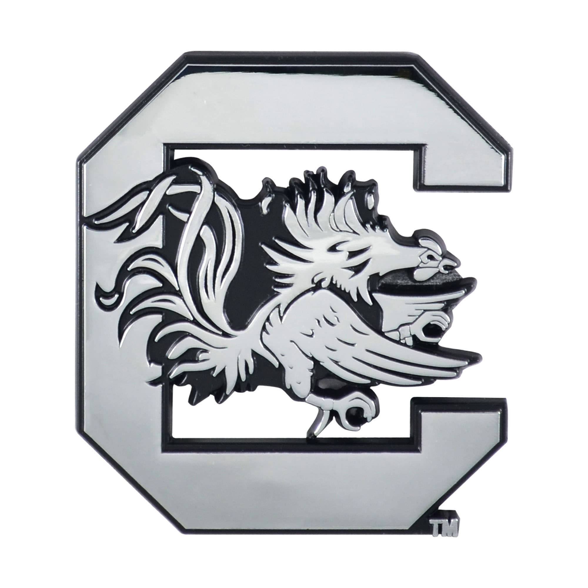South Carolina Gamecocks, gray logo design, chrome emblem, Full HD Desktop Wallpaper