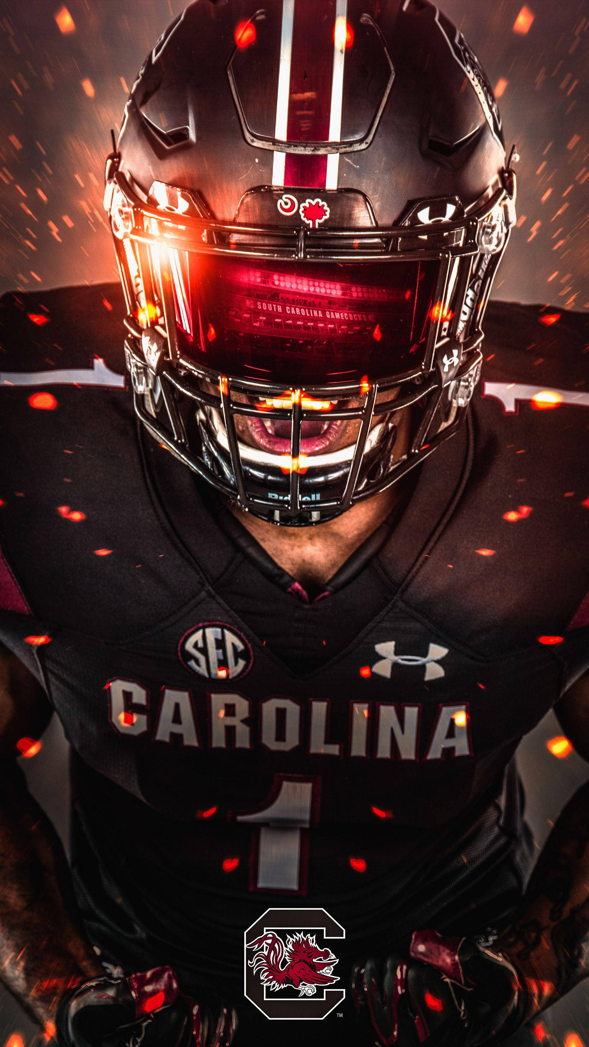 South Carolina Gamecocks, black gear, red sparks, 2K Phone Wallpaper