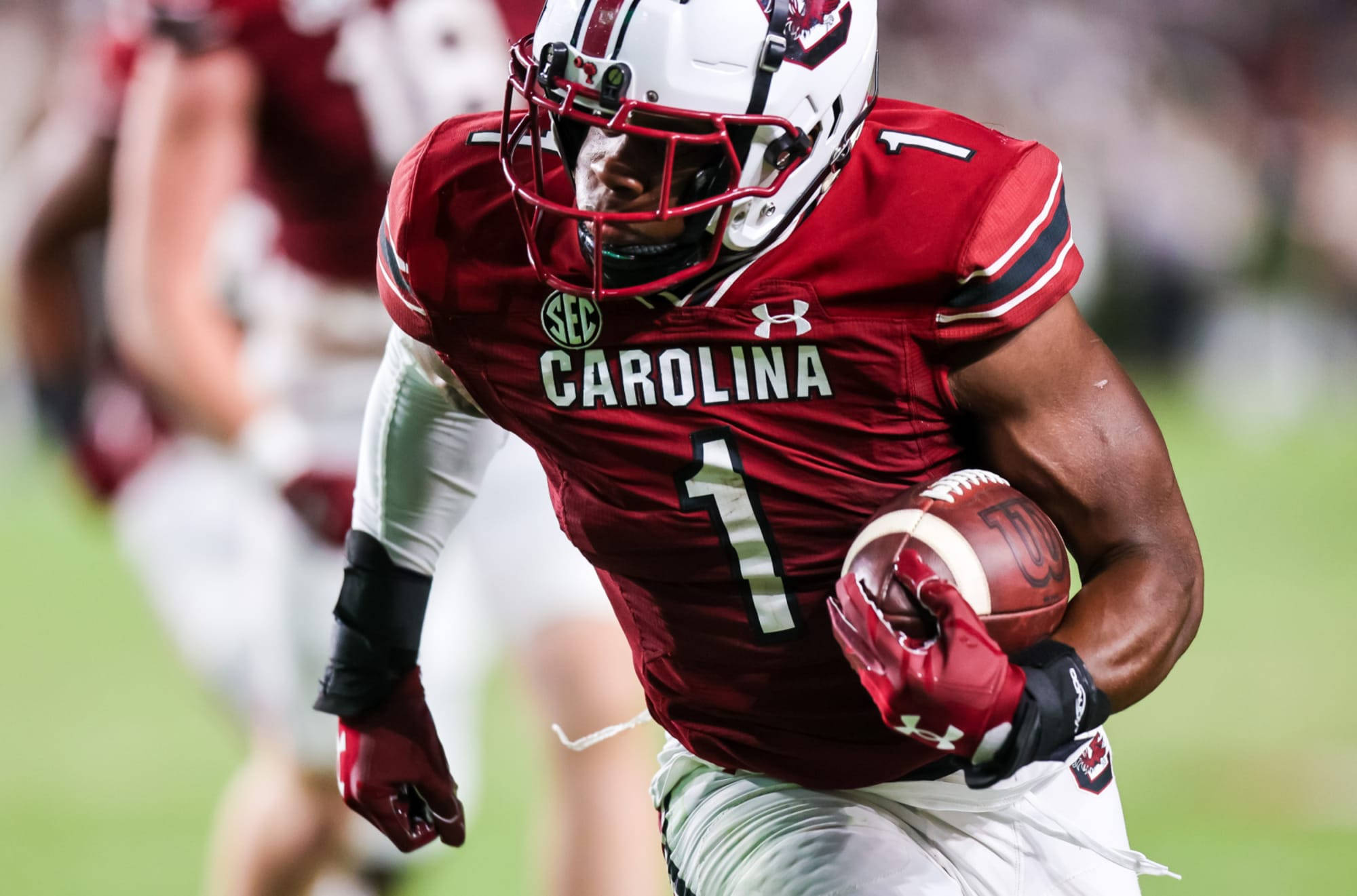 South Carolina Gamecocks, red jersey, number one, Full HD Desktop Wallpaper