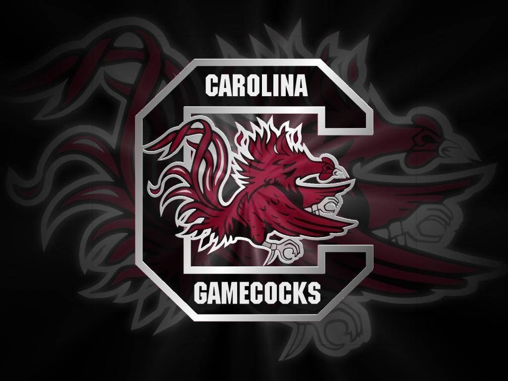 South Carolina Gamecocks, crimson gamecock mascot logo, silver 'C', SD Desktop Wallpaper