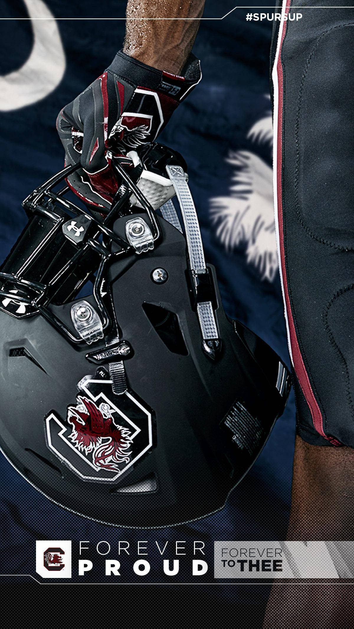 South Carolina Gamecocks, black helmet, football player, Full HD Phone Wallpaper