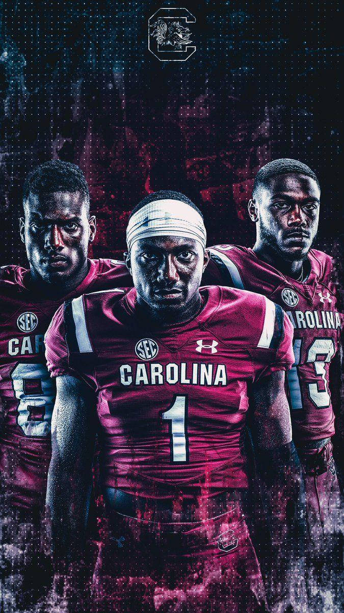 South Carolina Gamecocks, football players, maroon jerseys, SD Phone Wallpaper
